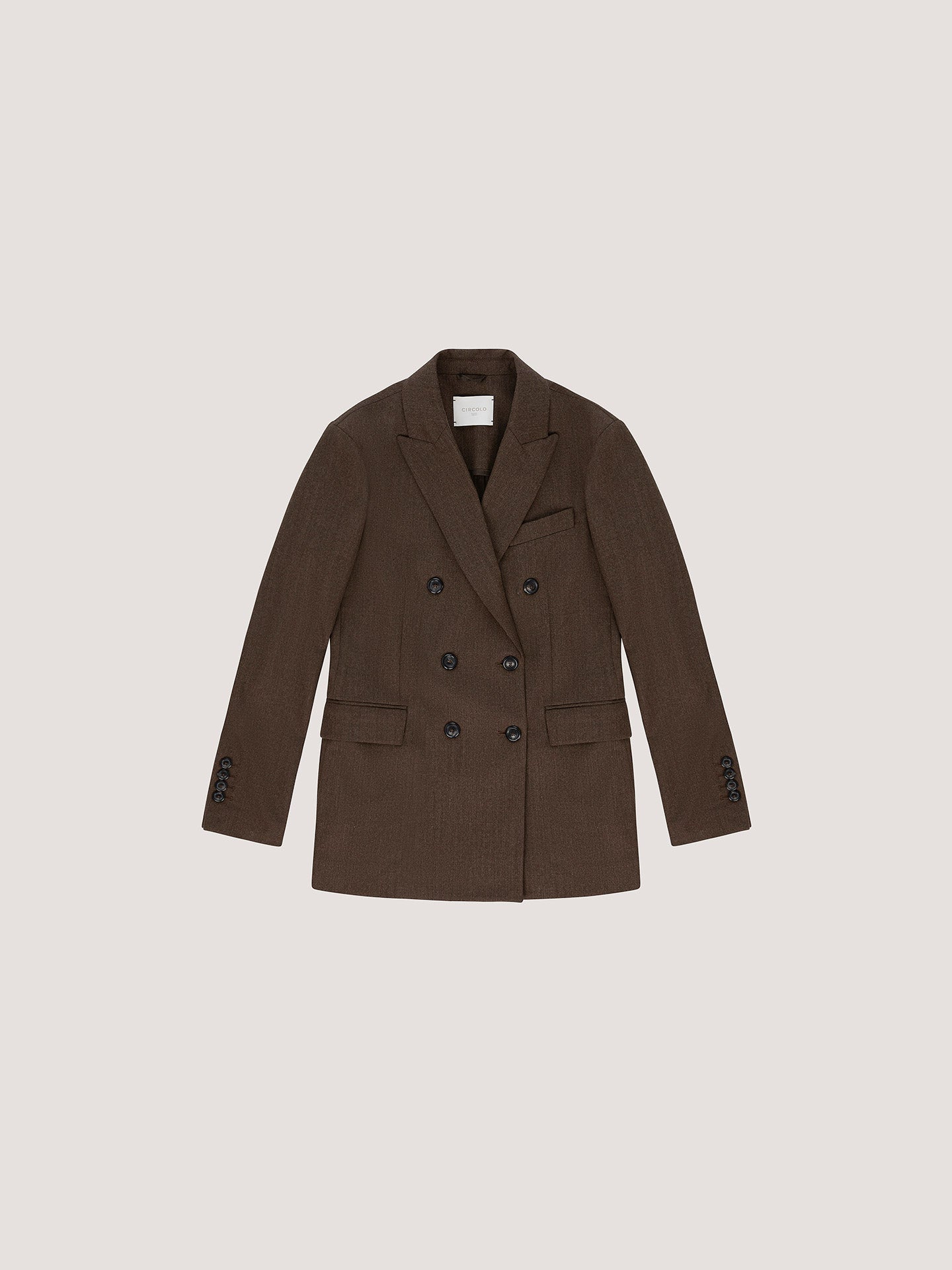Flannel bistretch double-breasted jacket