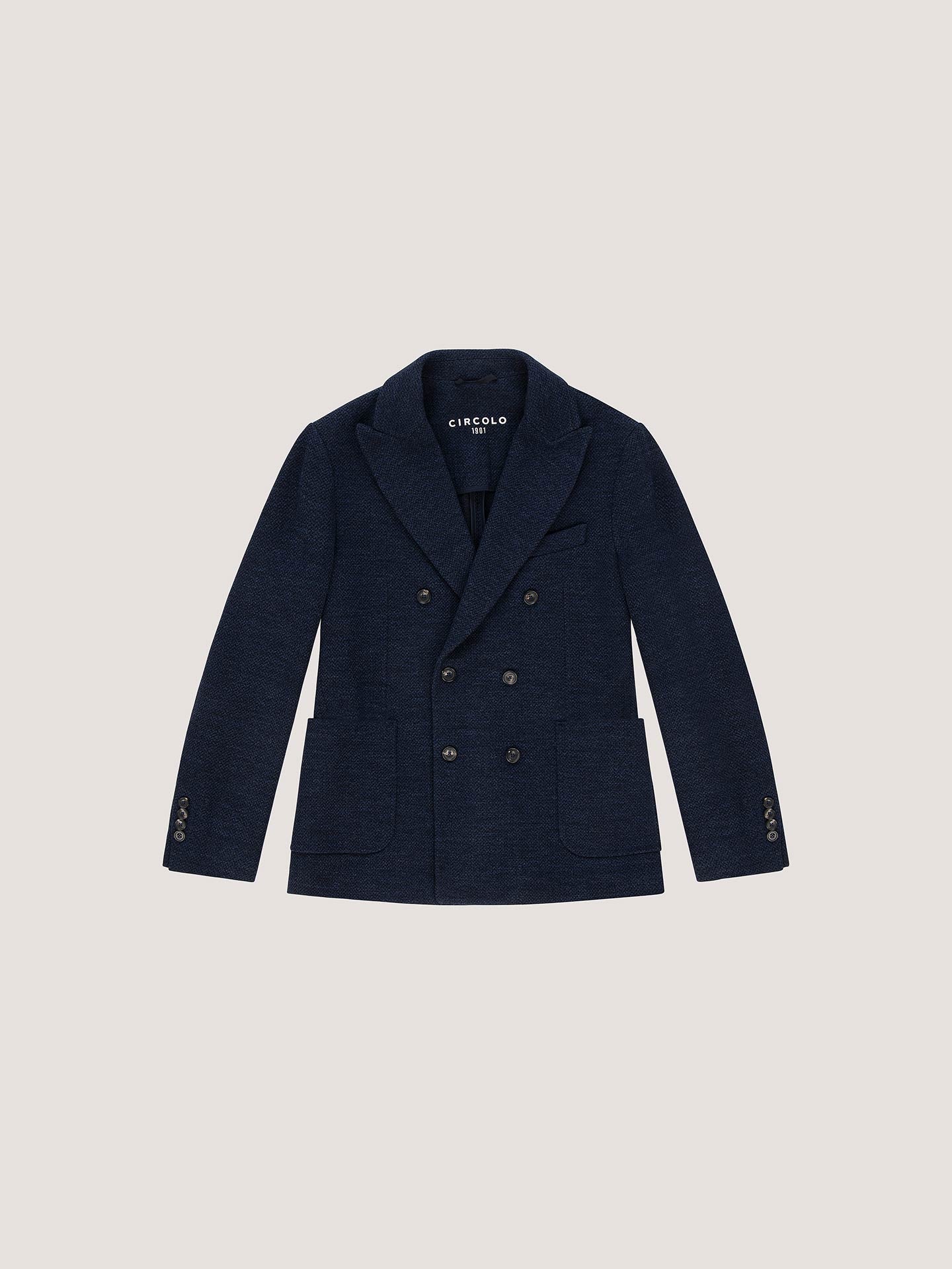 Fabric Weft double breasted jacket