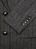 Doppiopetto long Striped denim
