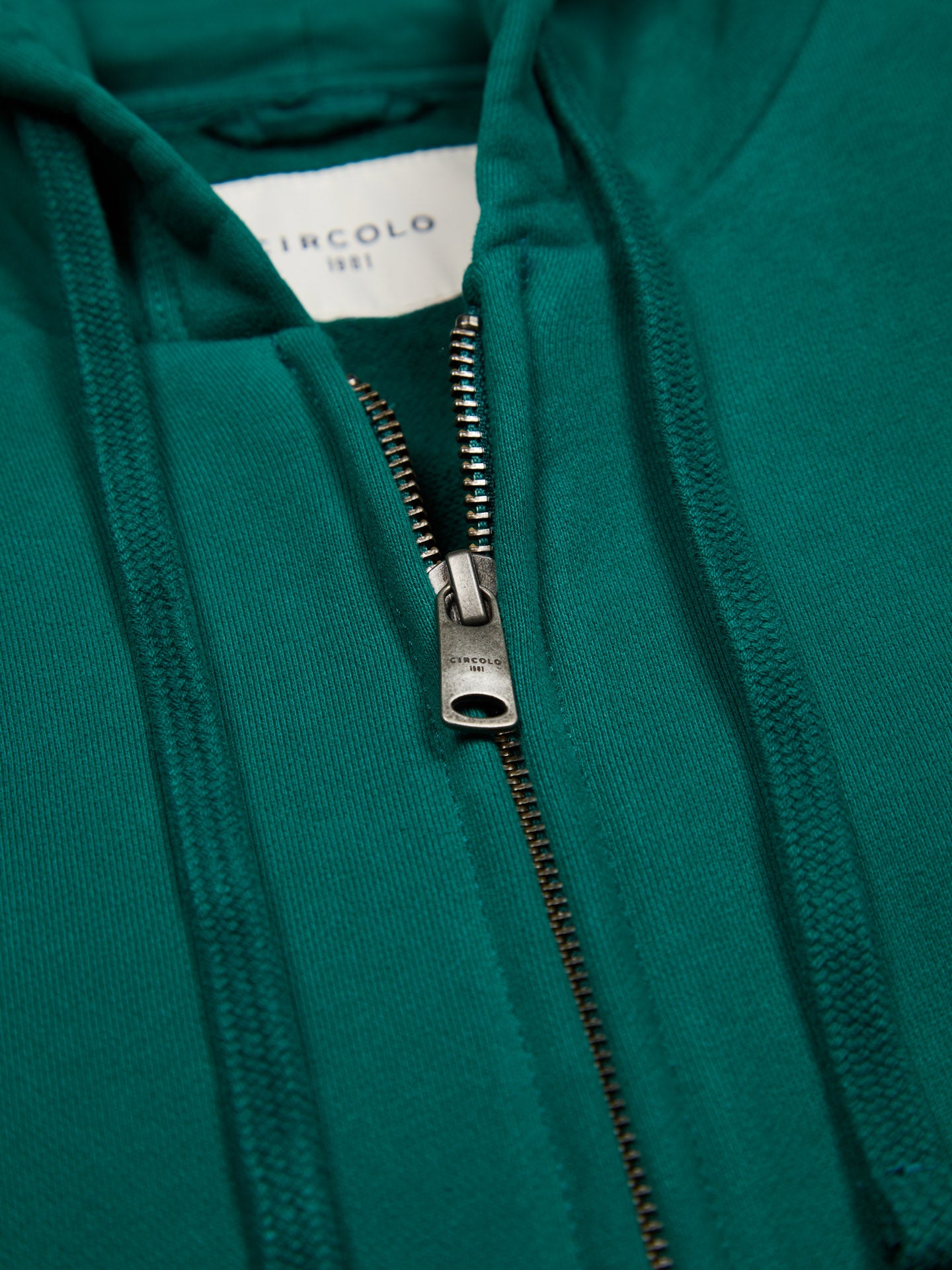 Felpa con cappuccio full zip cachemire touch