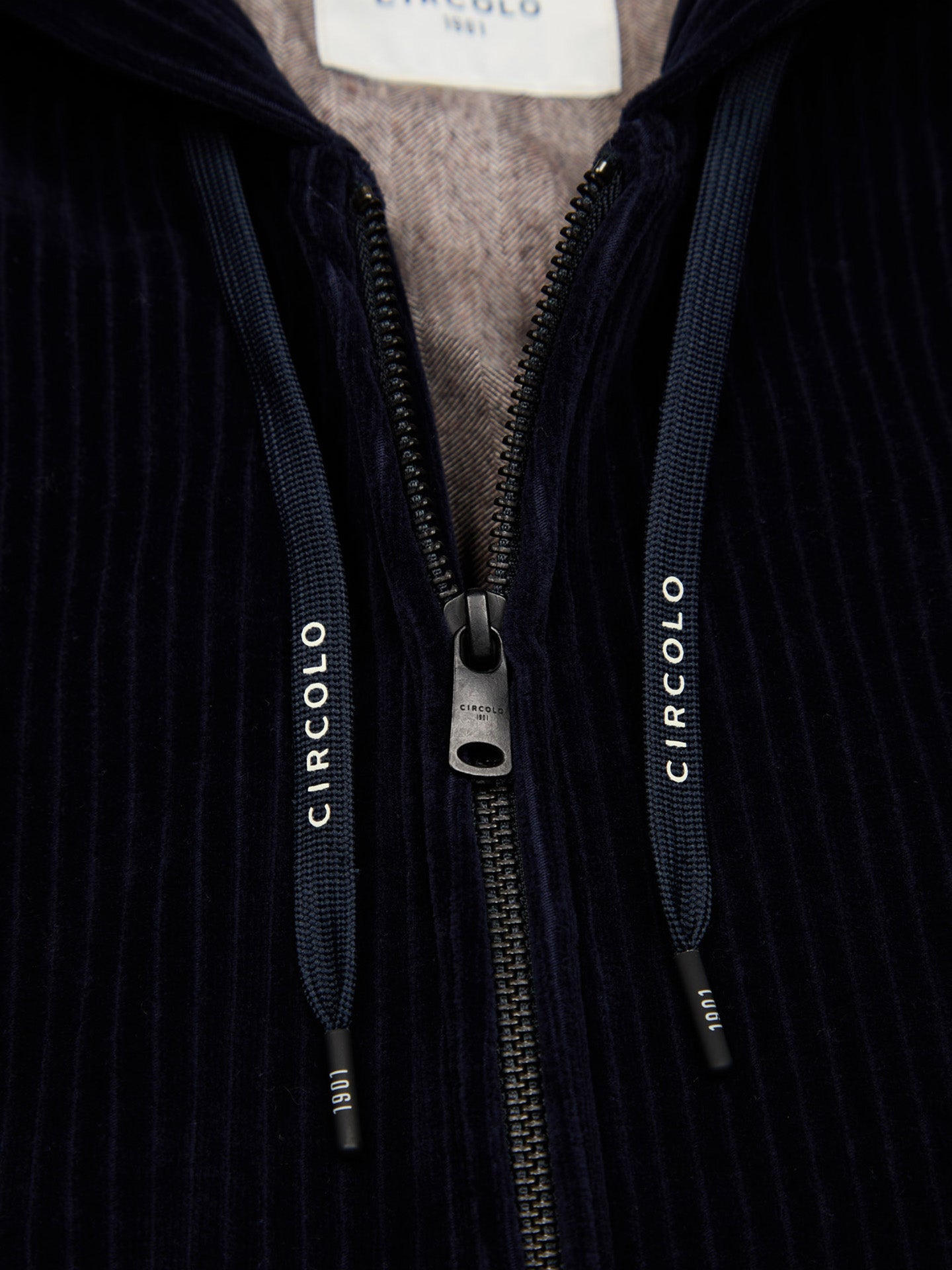 Full zip corduroy hoodie – Circolo 1901