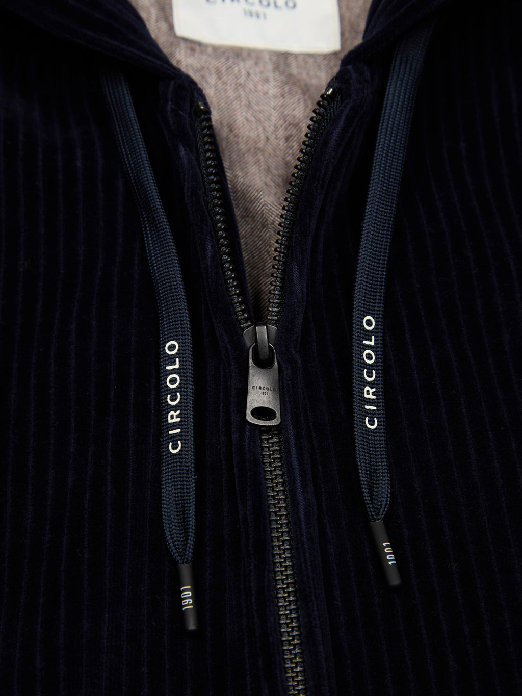 Full zip corduroy hoodie