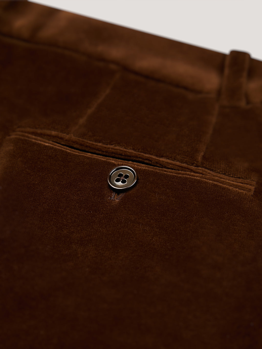 Masculine velour trousers