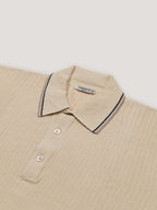 Bicolor Eyelet pattern polo shirt