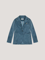 Slim long velour jacket