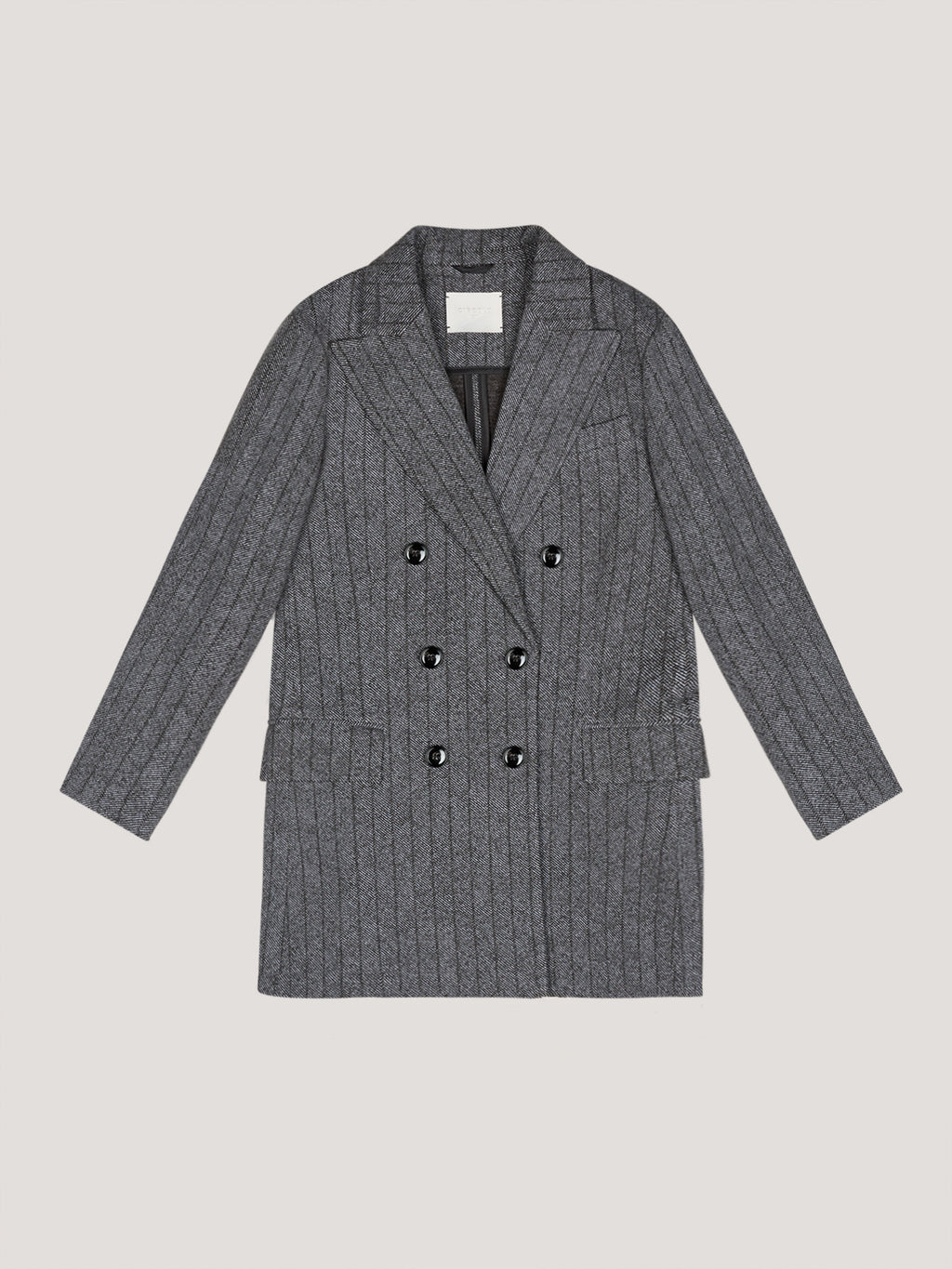 Doppiopetto long Striped denim