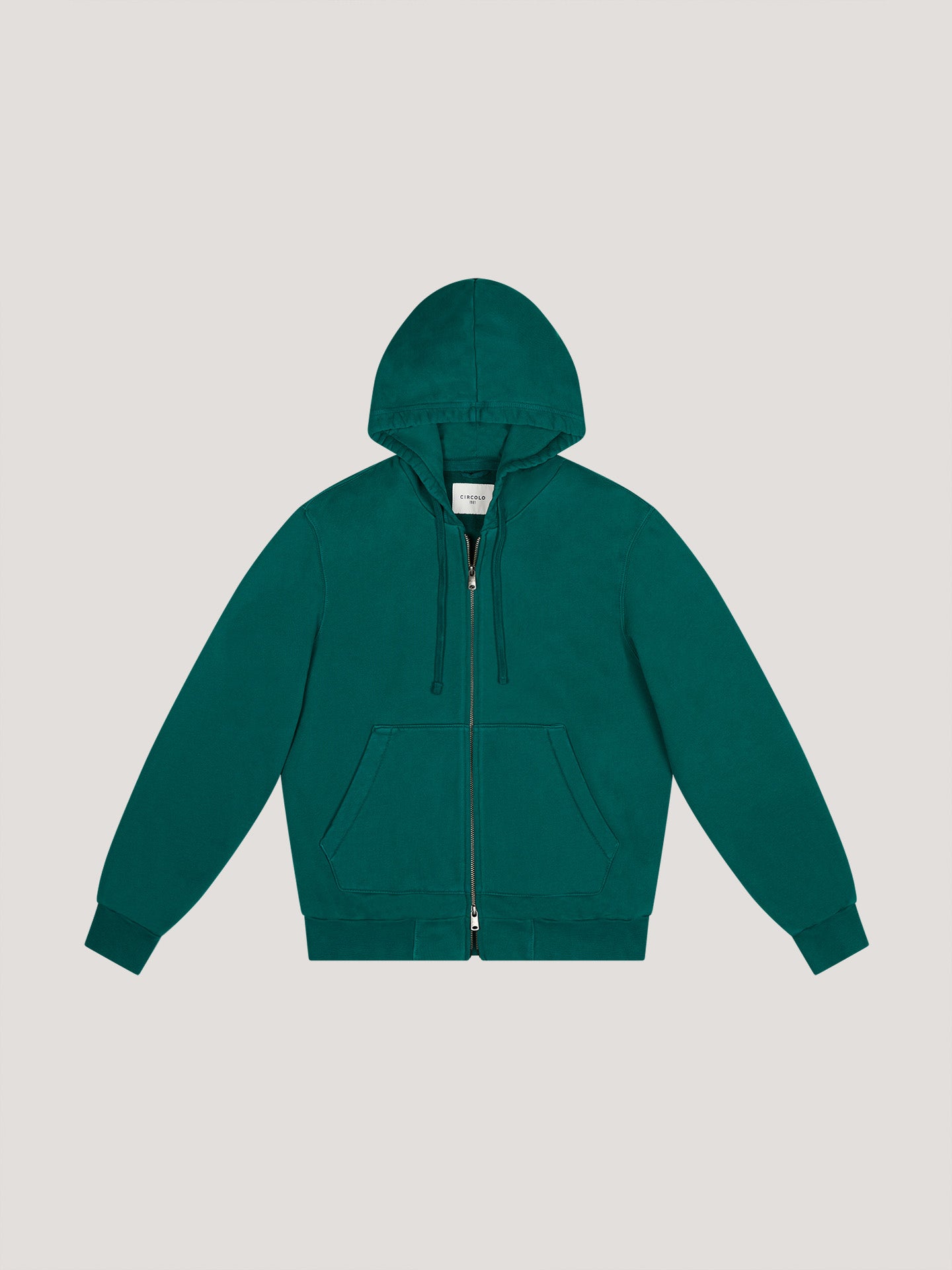 Felpa con cappuccio full zip cachemire touch
