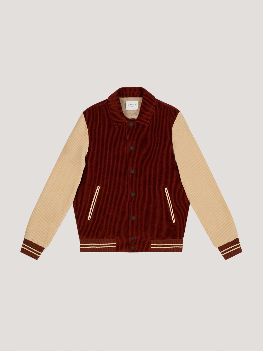 Corduroy varsity jacket