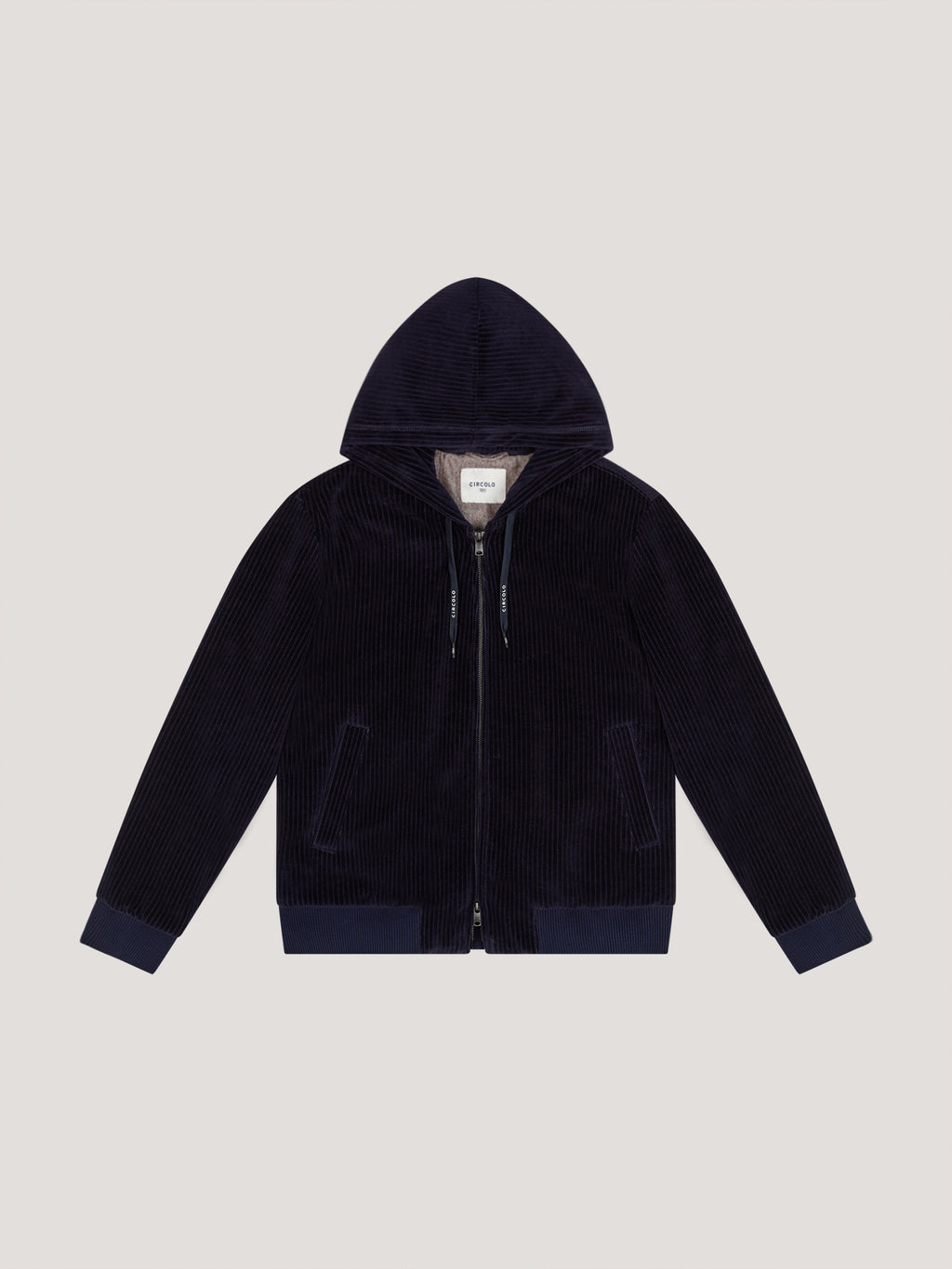 Full zip corduroy hoodie