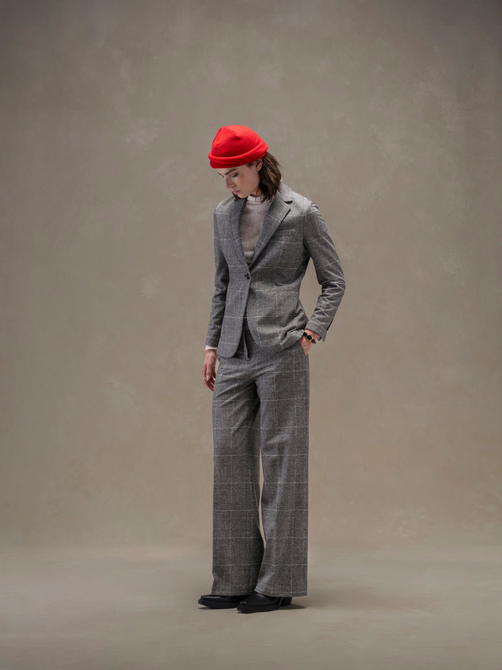 Slim long jacket Prince Of Wales