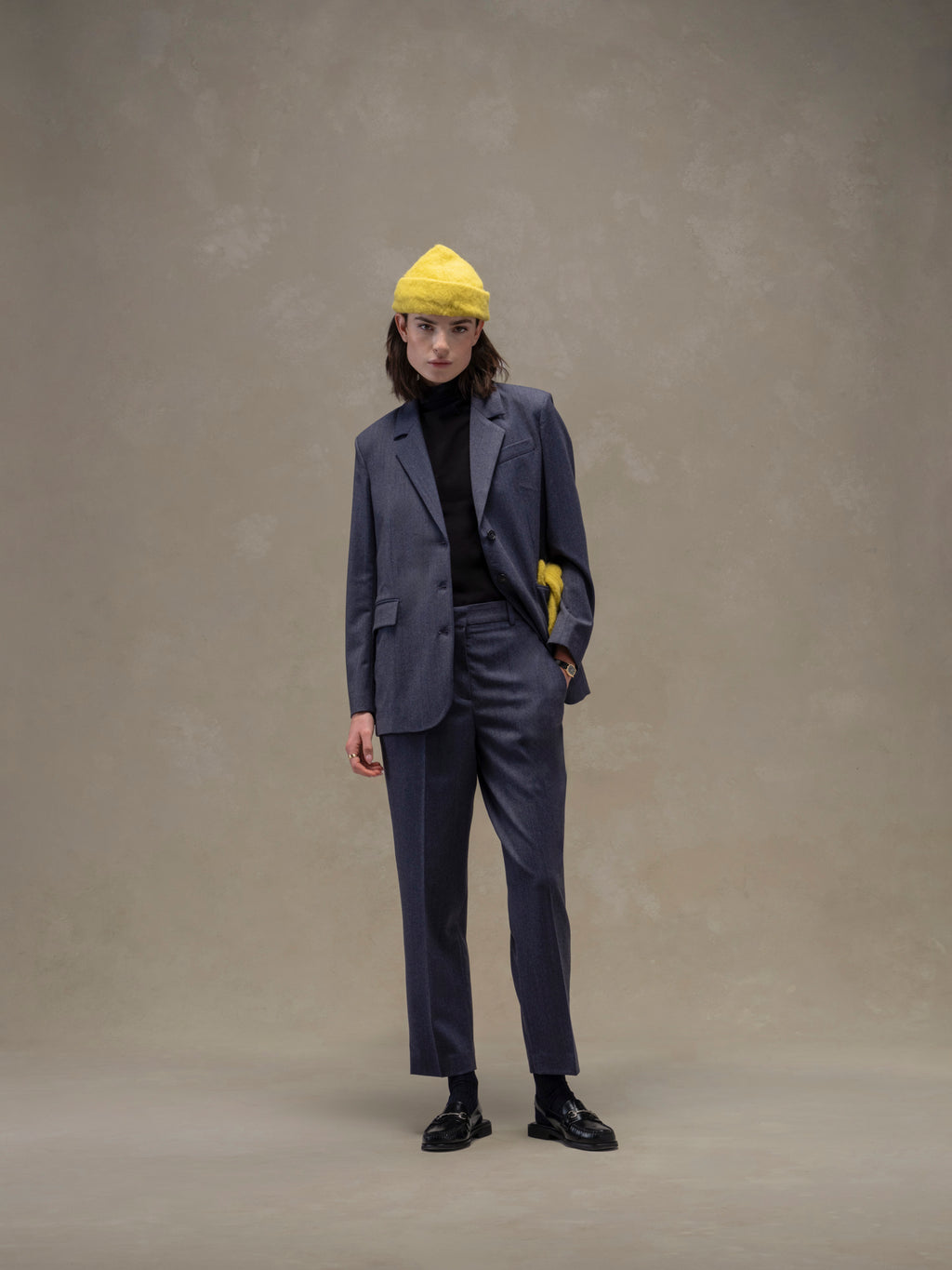 Flannel bistretch Carrot trousers