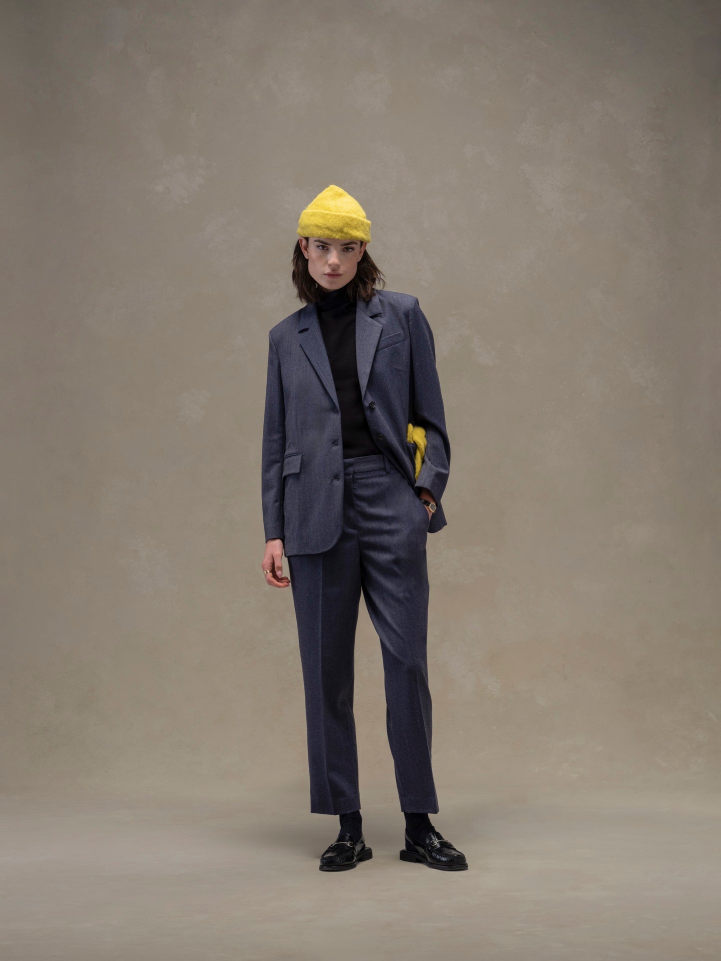 Flannel bistretch Carrot trousers