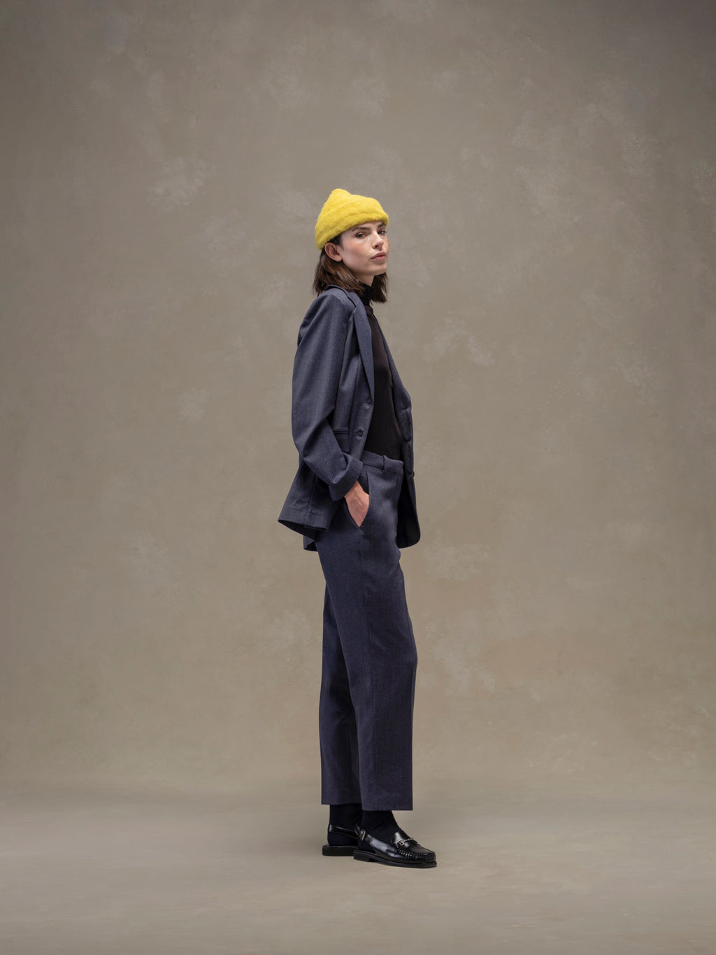 Flannel bistretch Carrot trousers