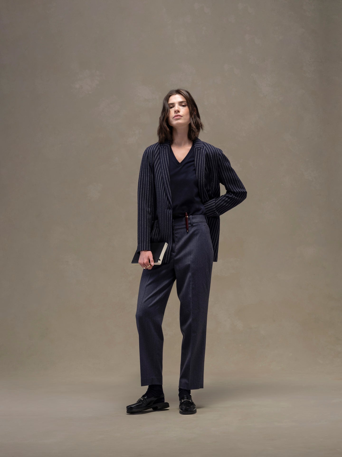 美品CIRCOLO1901 2Bカシミア混ジャケット NAVY size:50 Simple Jacket – Circolo 1901