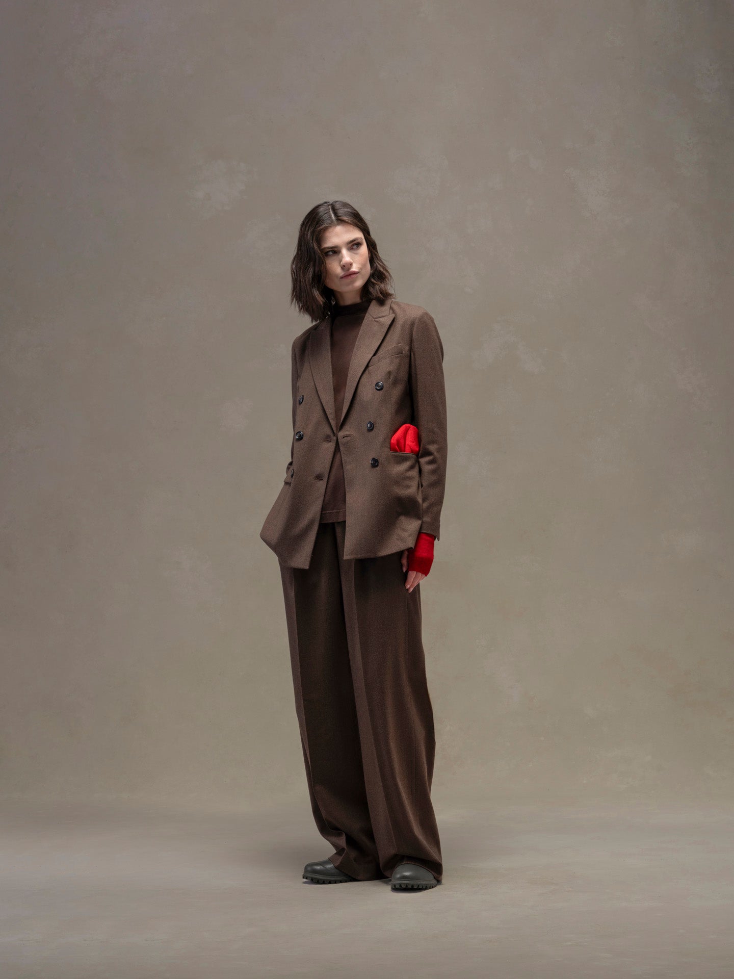 Flannel bistretch double-breasted jacket – Circolo 1901