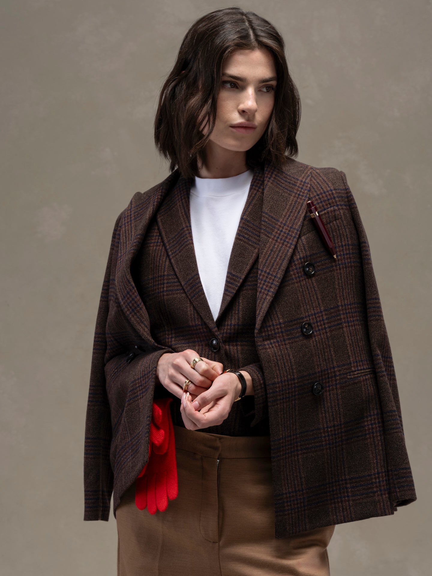 Giacca slim long Prince Of Wales