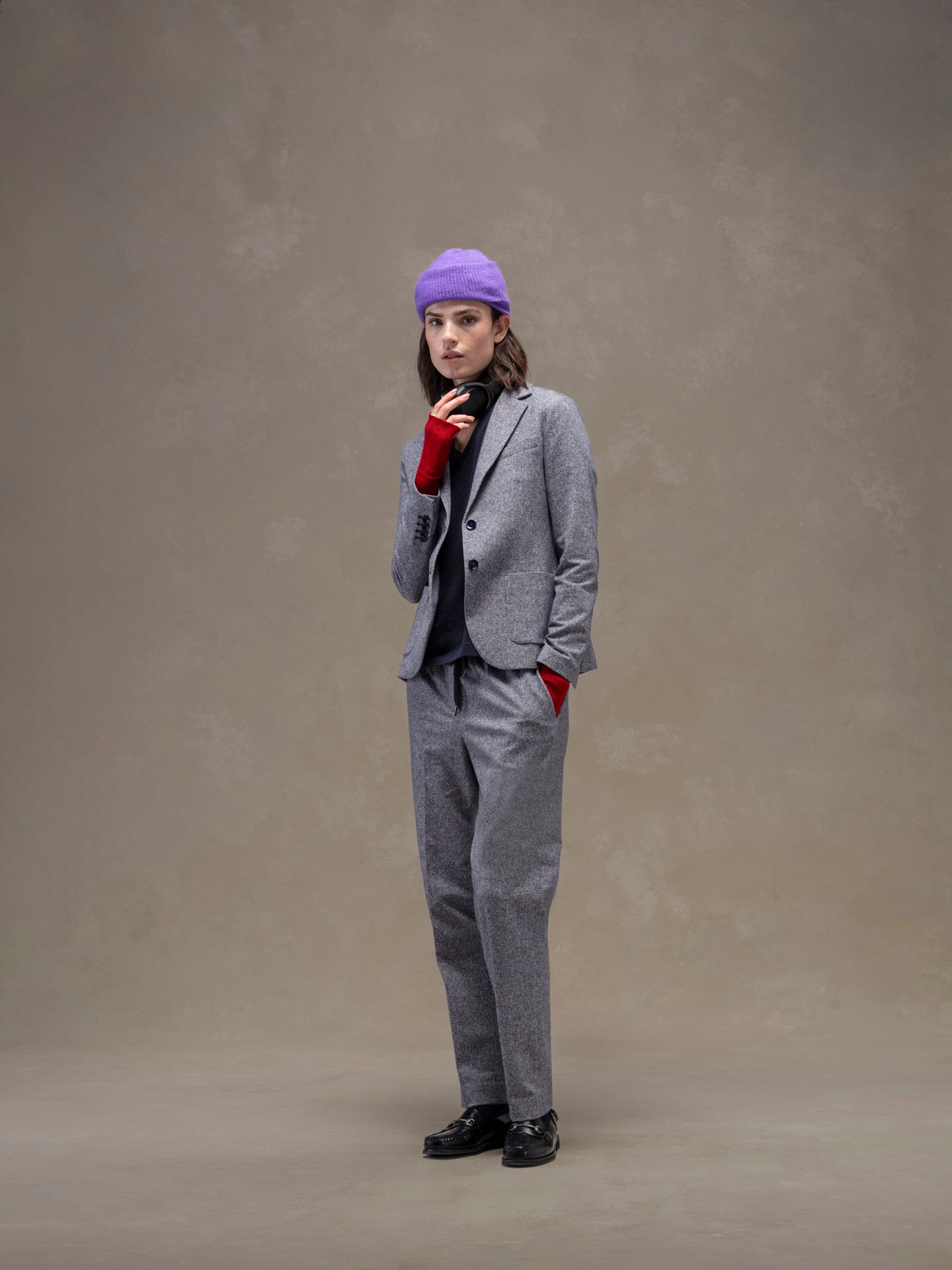 Pantalone chino coulisse Herringbone