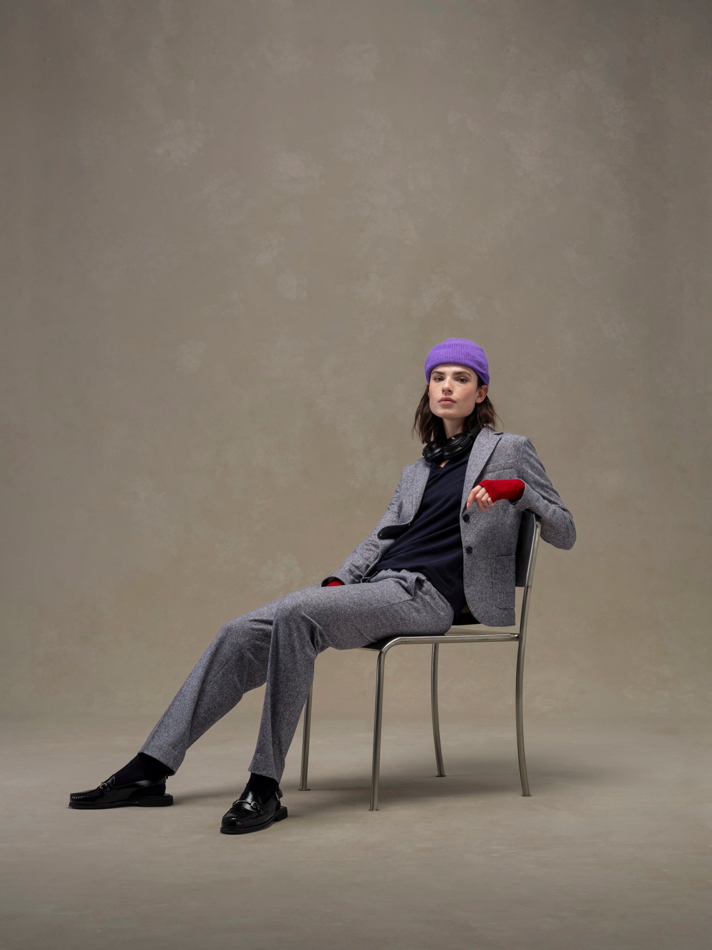 Pantalone chino coulisse Herringbone