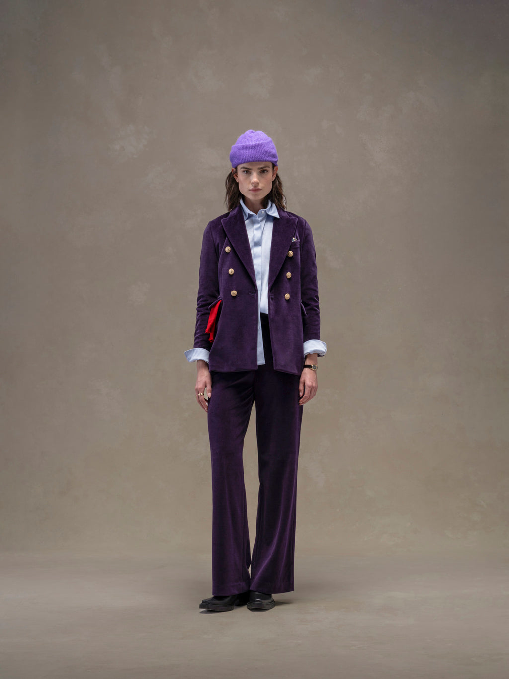 Velour double-breasted jacket