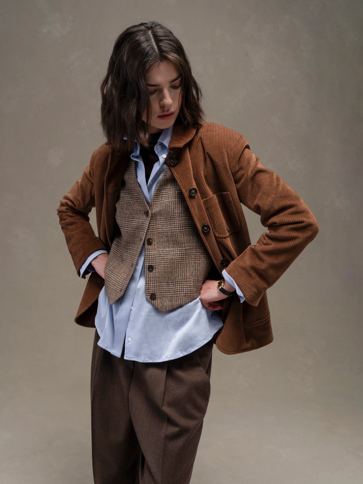 <美品>CIRCOLO 1901 ヘリンボーン ブラウン ジャケット サイズ48 美品>CIRCOLO 1901 ヘリンボーン ブラウン ジャケット サイズ48