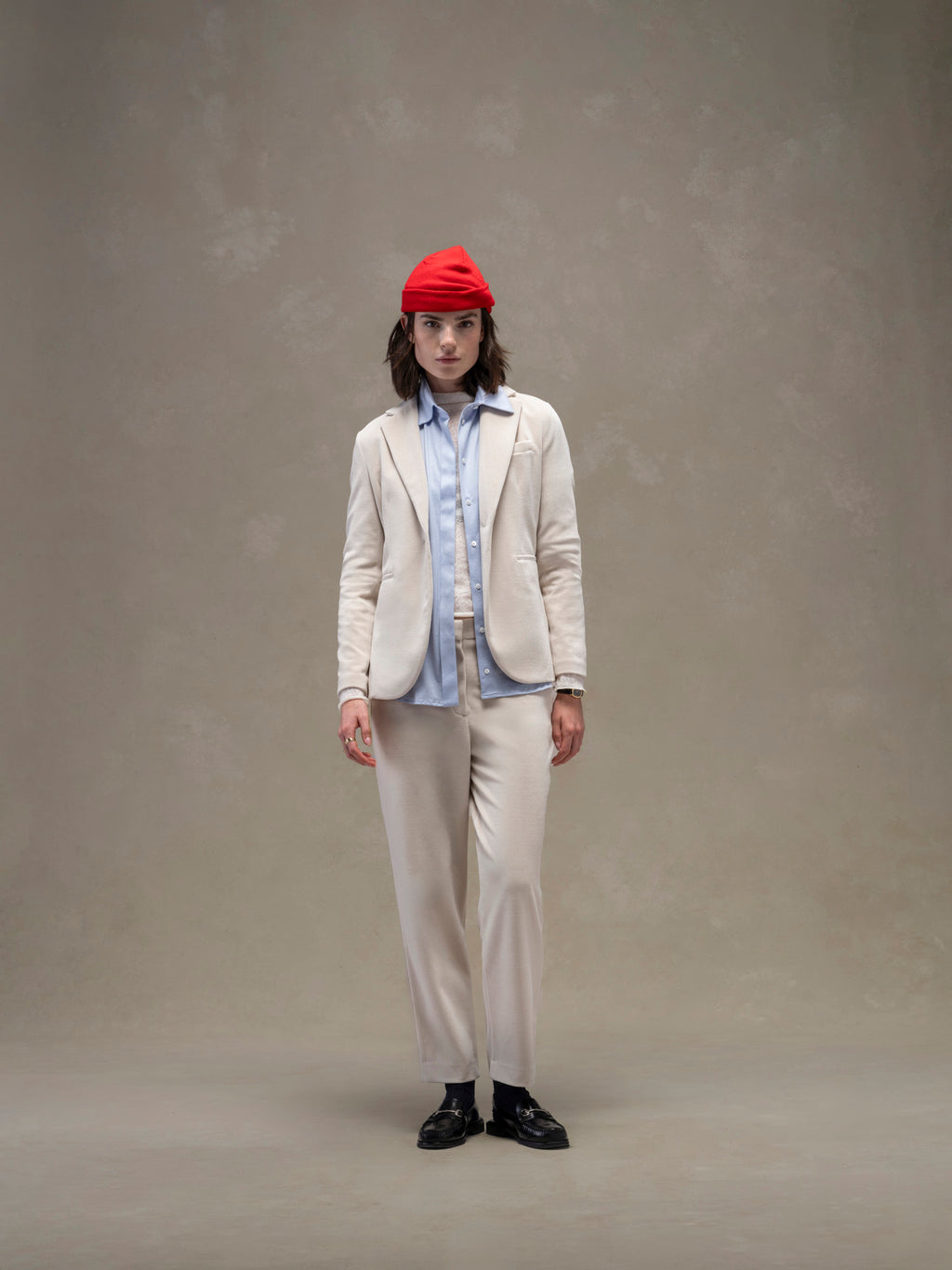 Slim long velour jacket