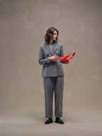 Cashmere touch double-breasted jacket