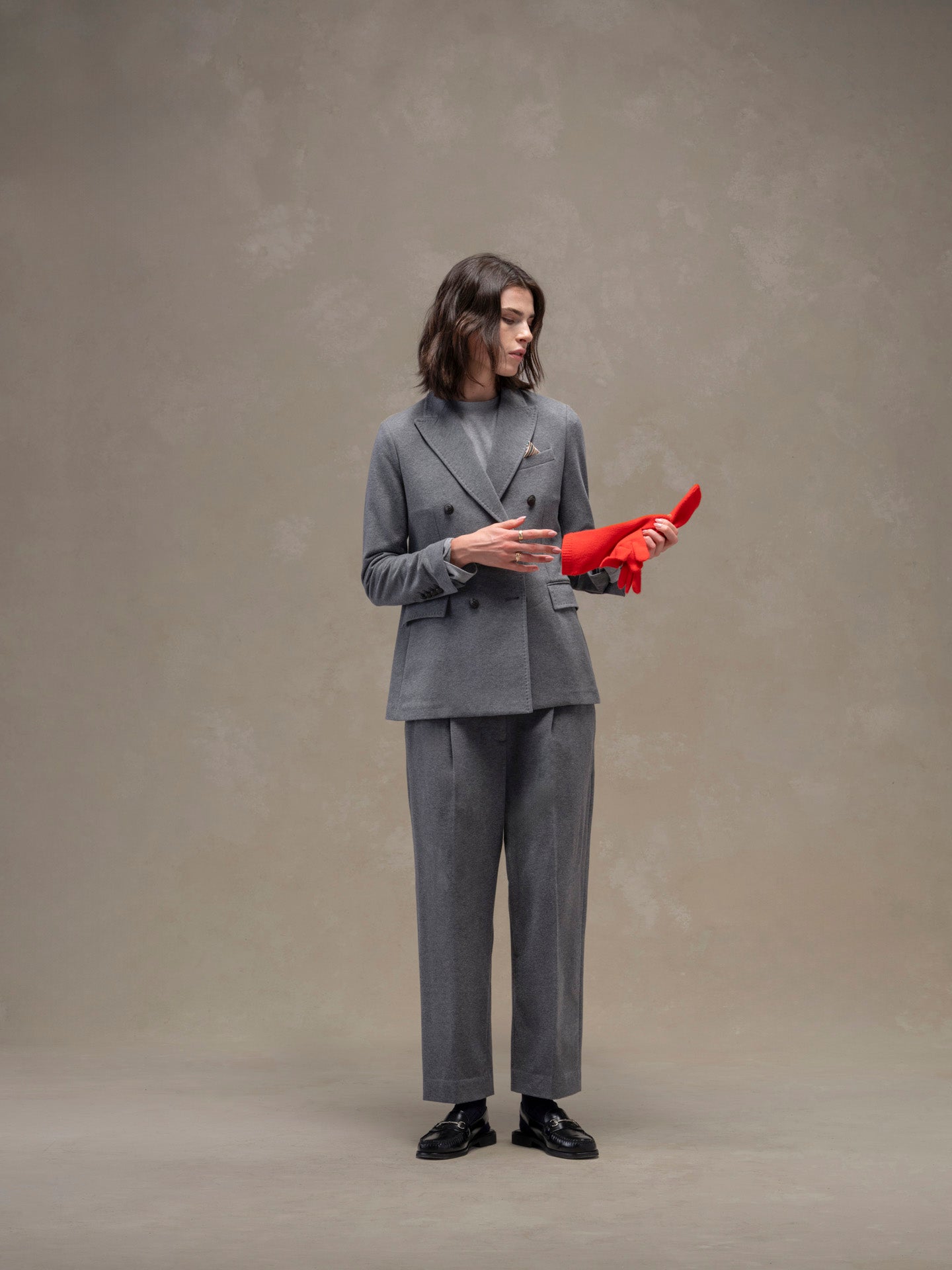 Giacca doppiopetto cashmere touch