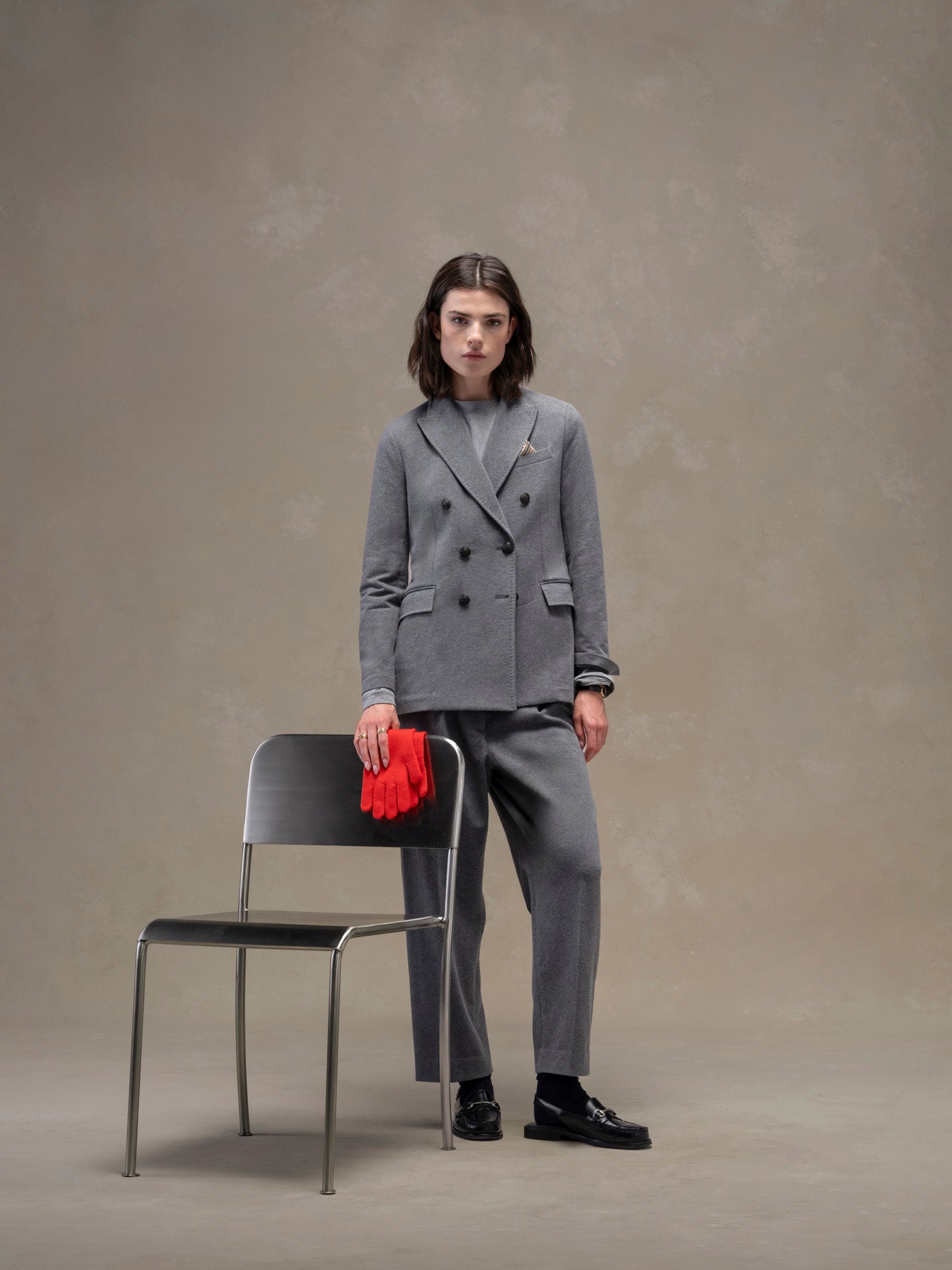Giacca doppiopetto cashmere touch