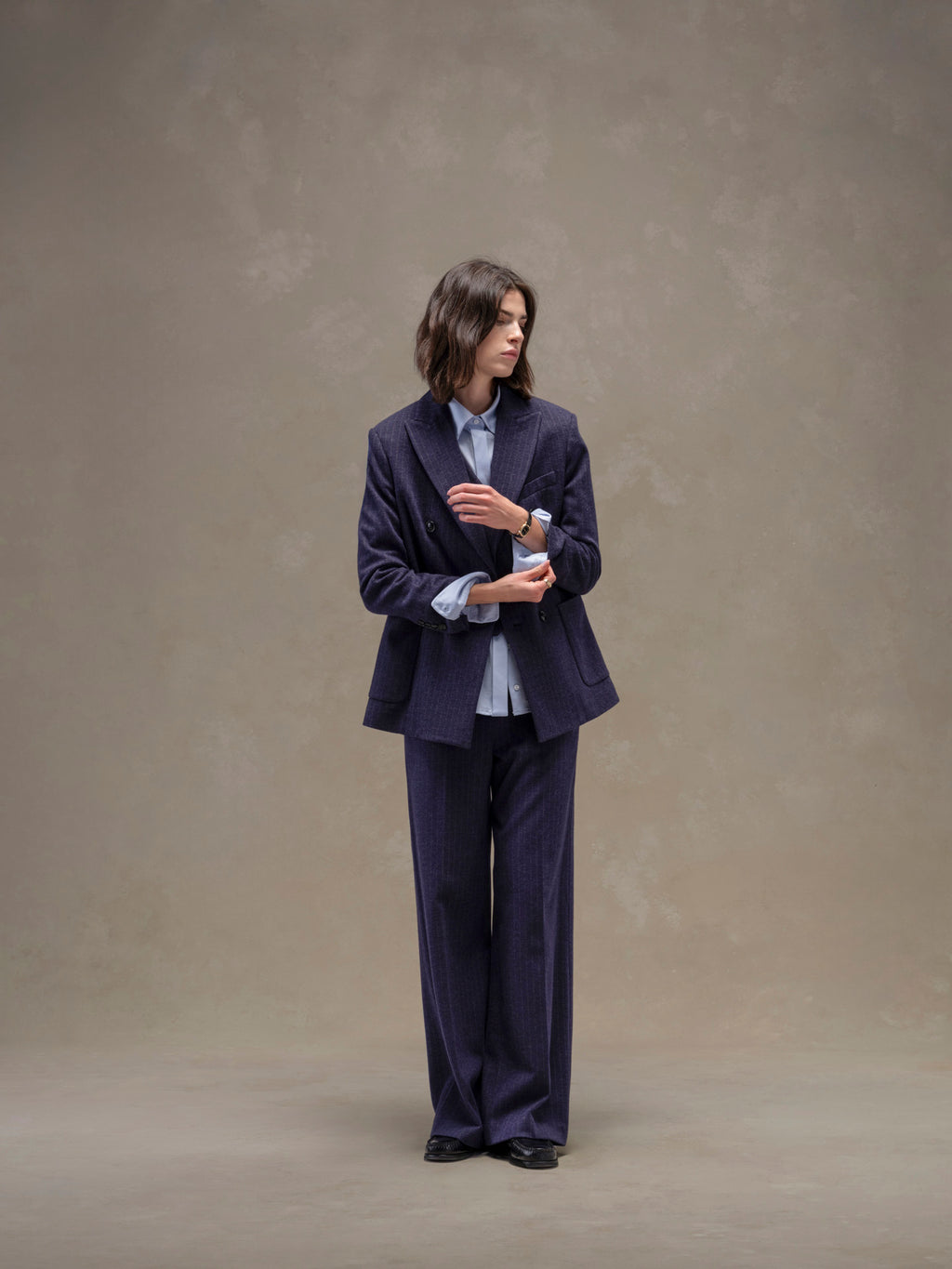Masculine double-breasted jacket
