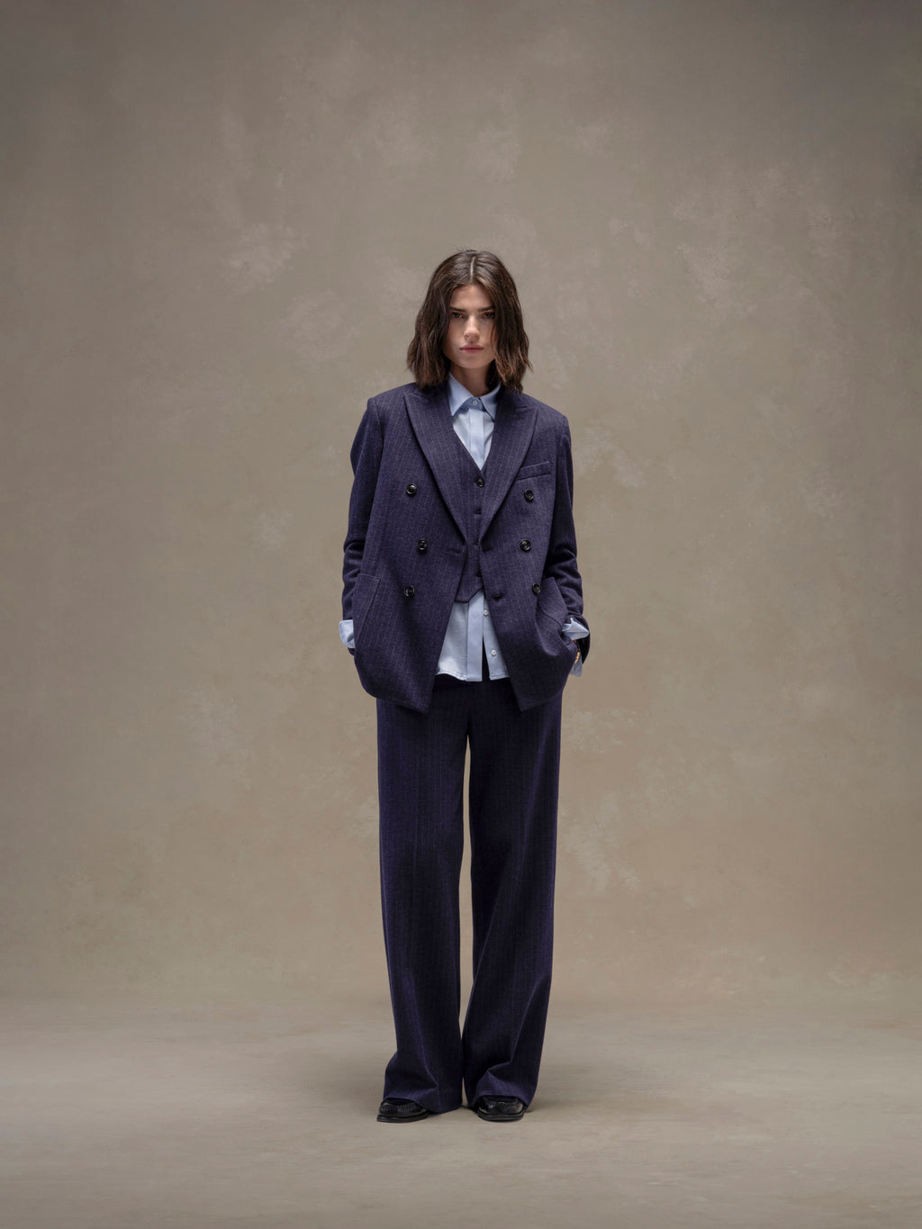 Masculine double-breasted jacket
