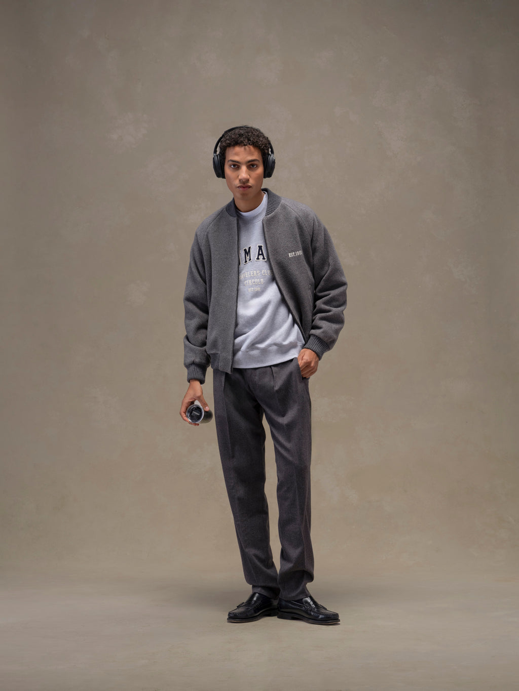 Flannel bistretch coulisse trousers