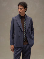 Flannel bistretch double breasted jacket