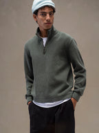 Ribbed turtleneck sweatshirt