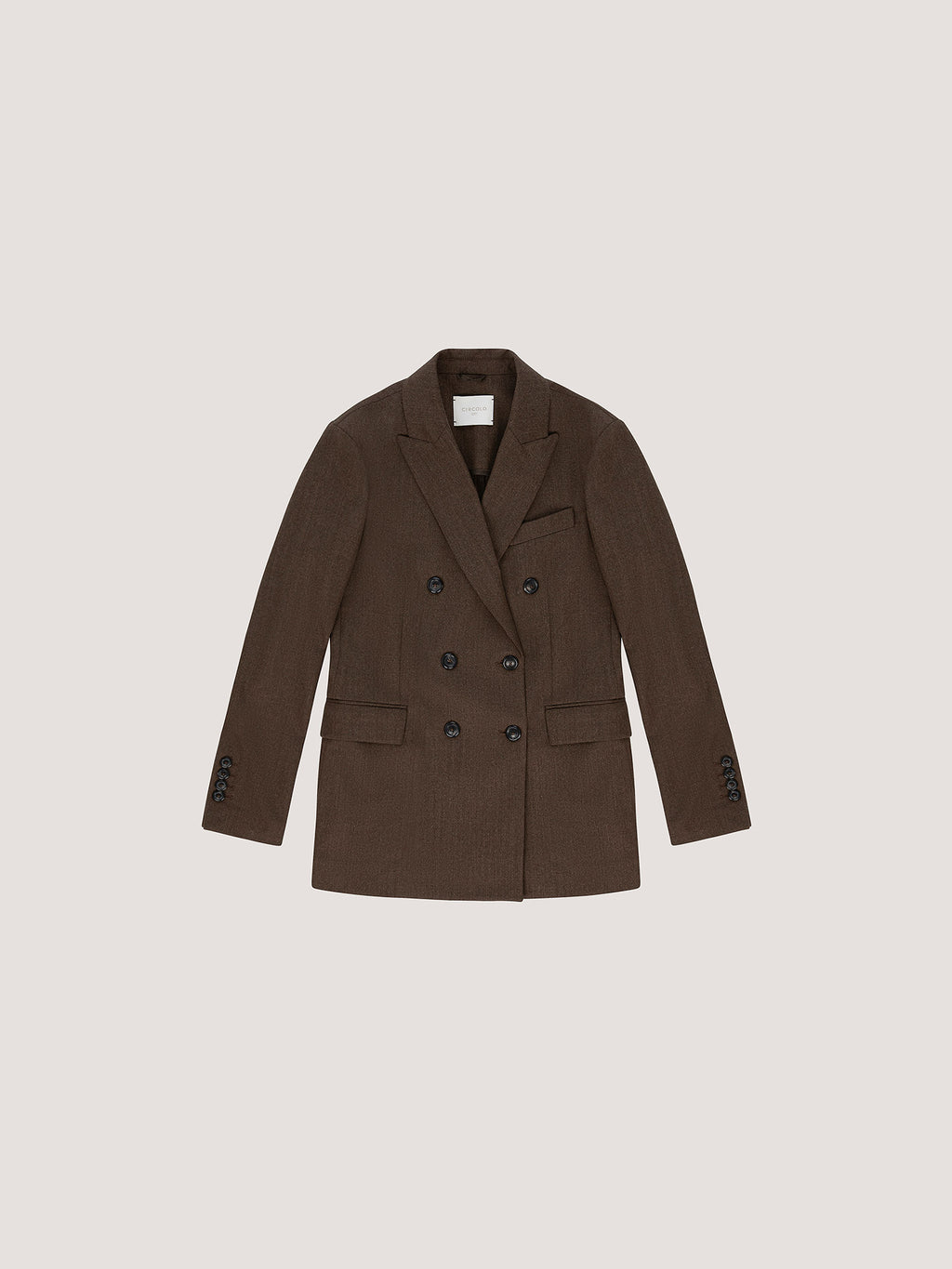 Flannel bistretch double-breasted jacket