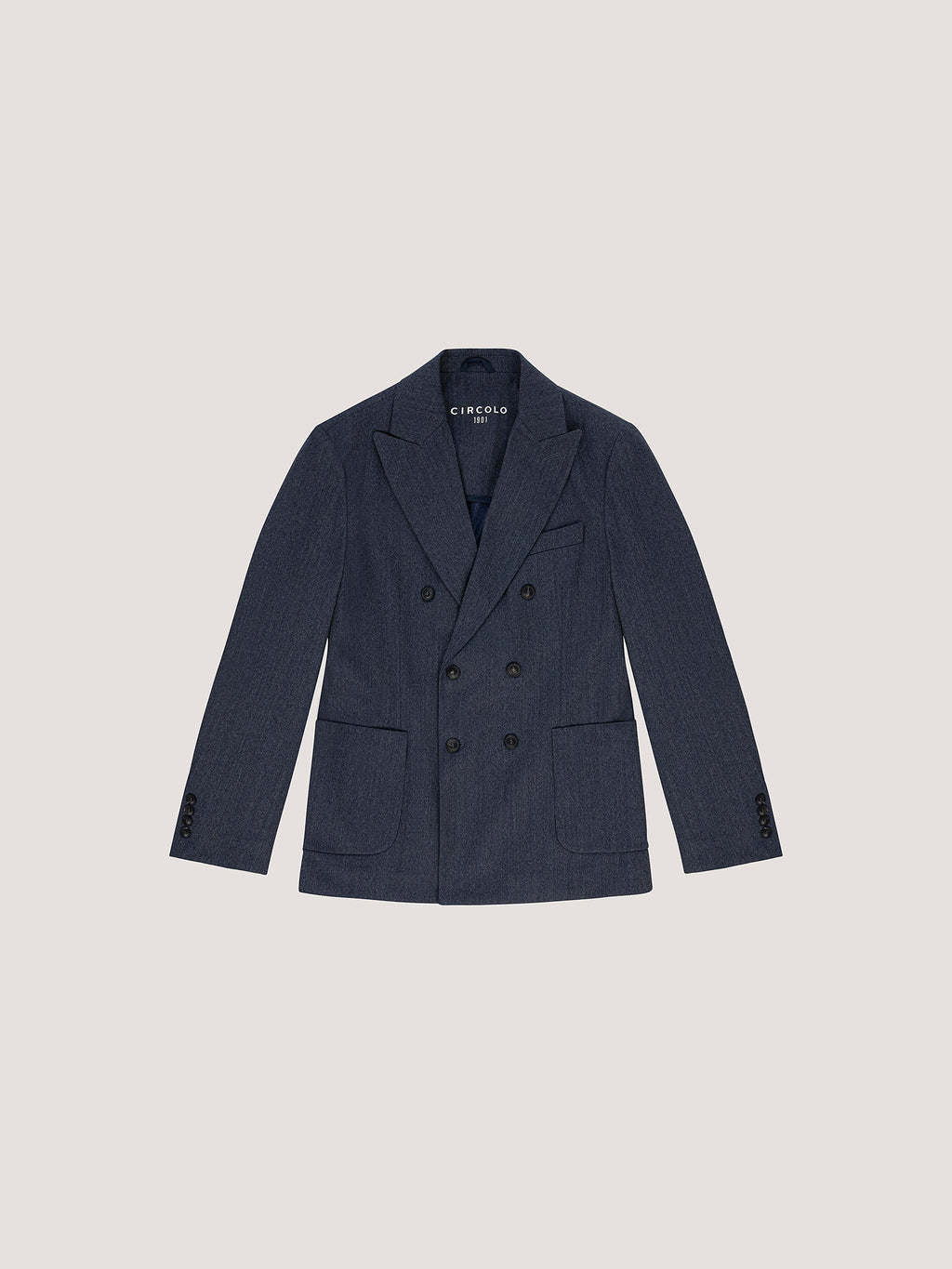 Flannel bistretch double breasted jacket