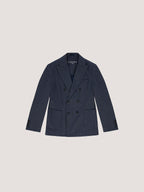 Flannel bistretch double breasted jacket