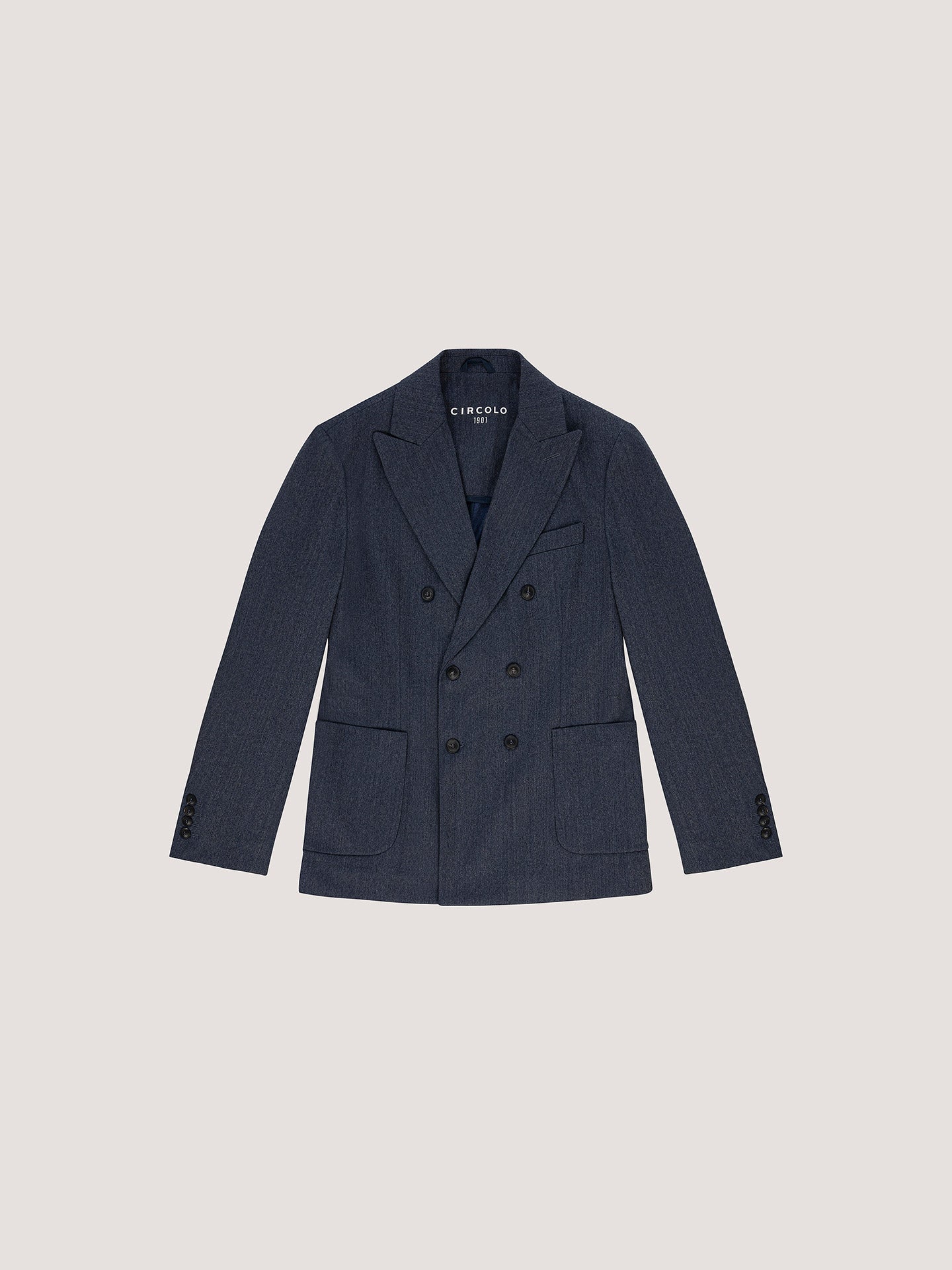 Flannel bistretch double breasted jacket