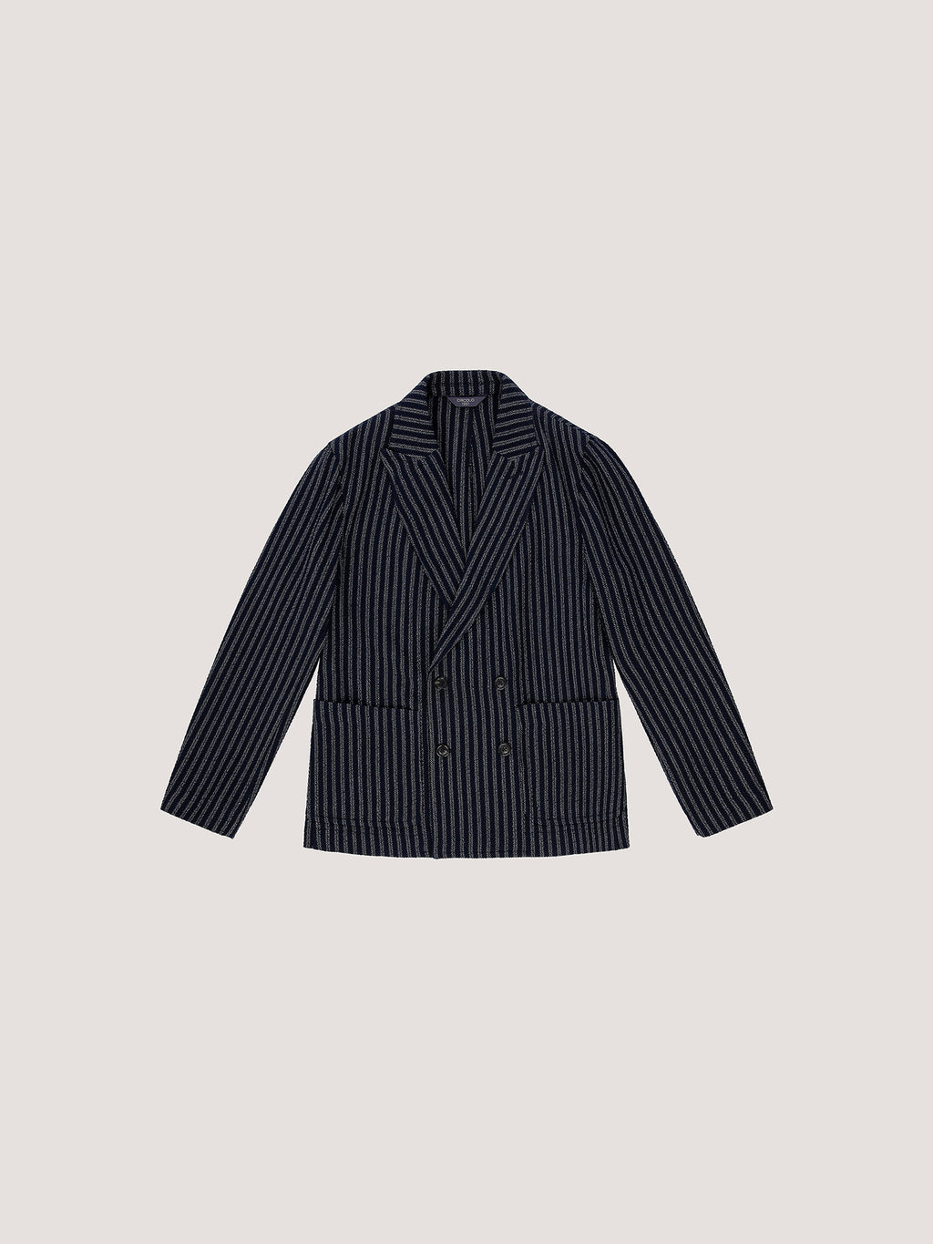 Striped simple jacket double breasted