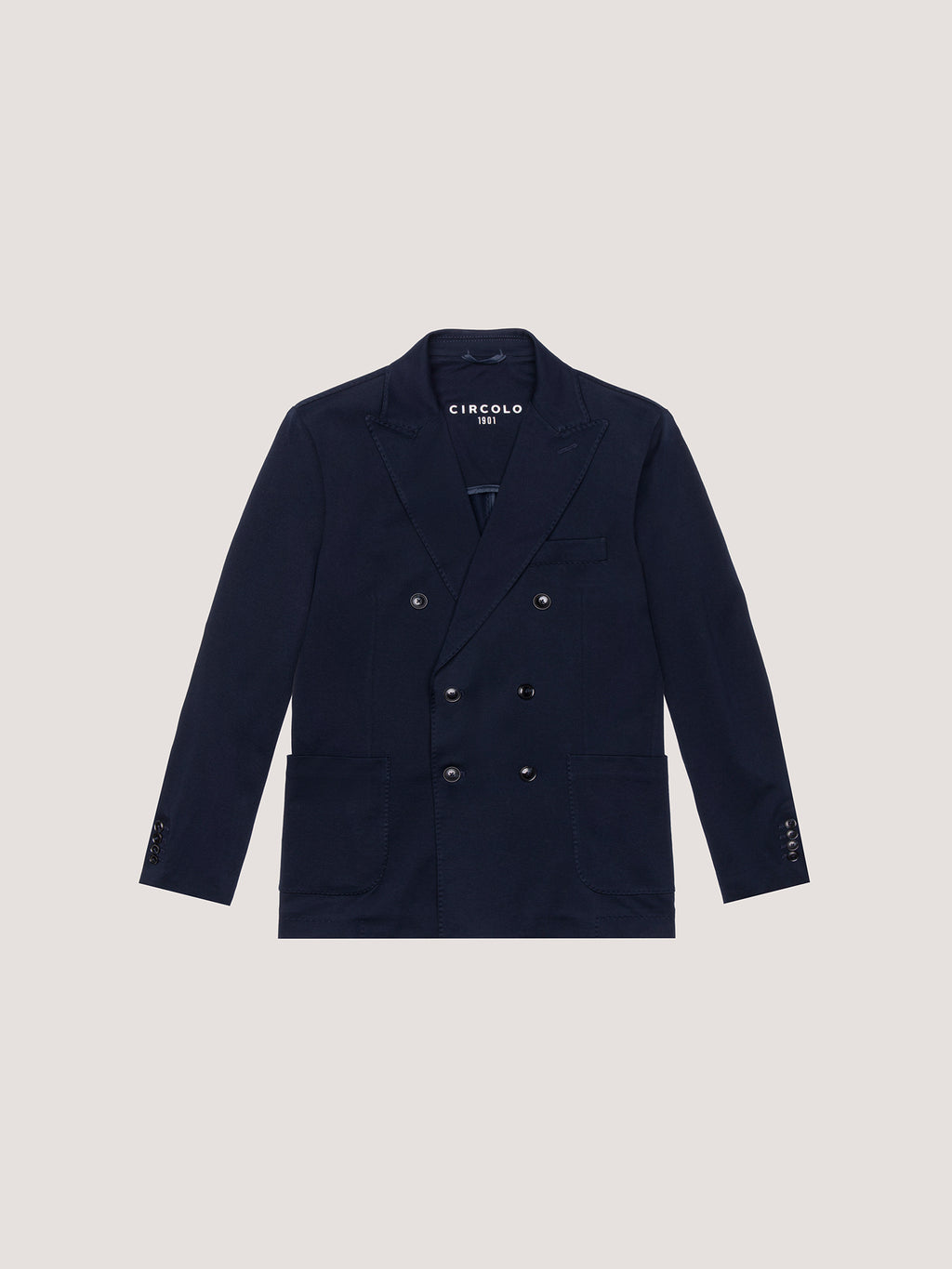 Double-Breasted Jacket in Piqué