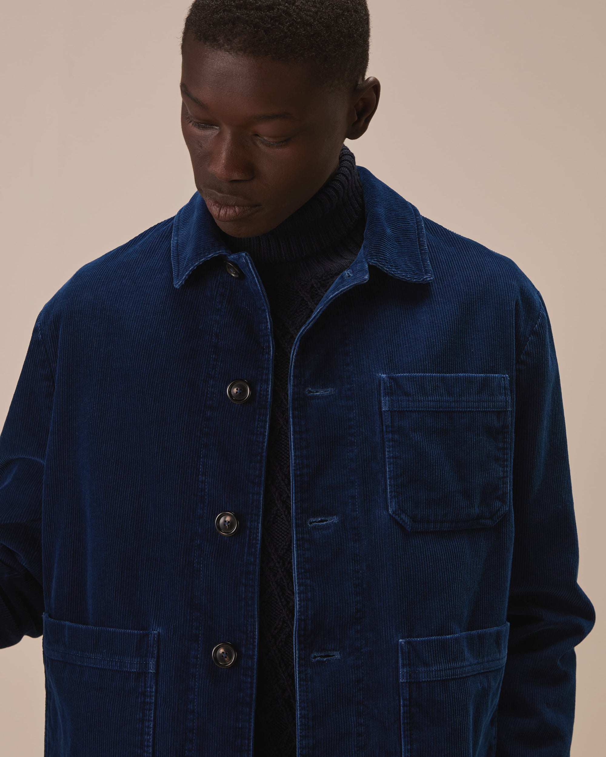Work jackey indigo tiny corduroy