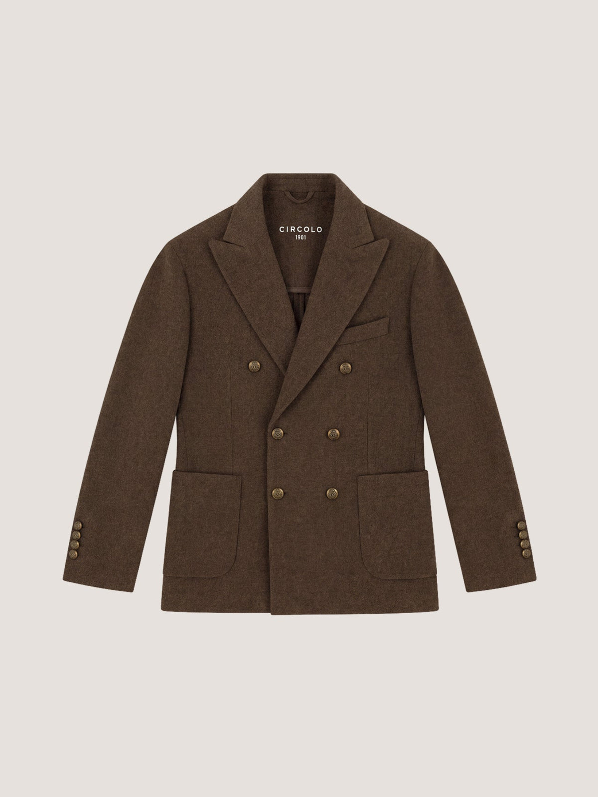 Doppiopetto virgin wool-cashmere diagonal