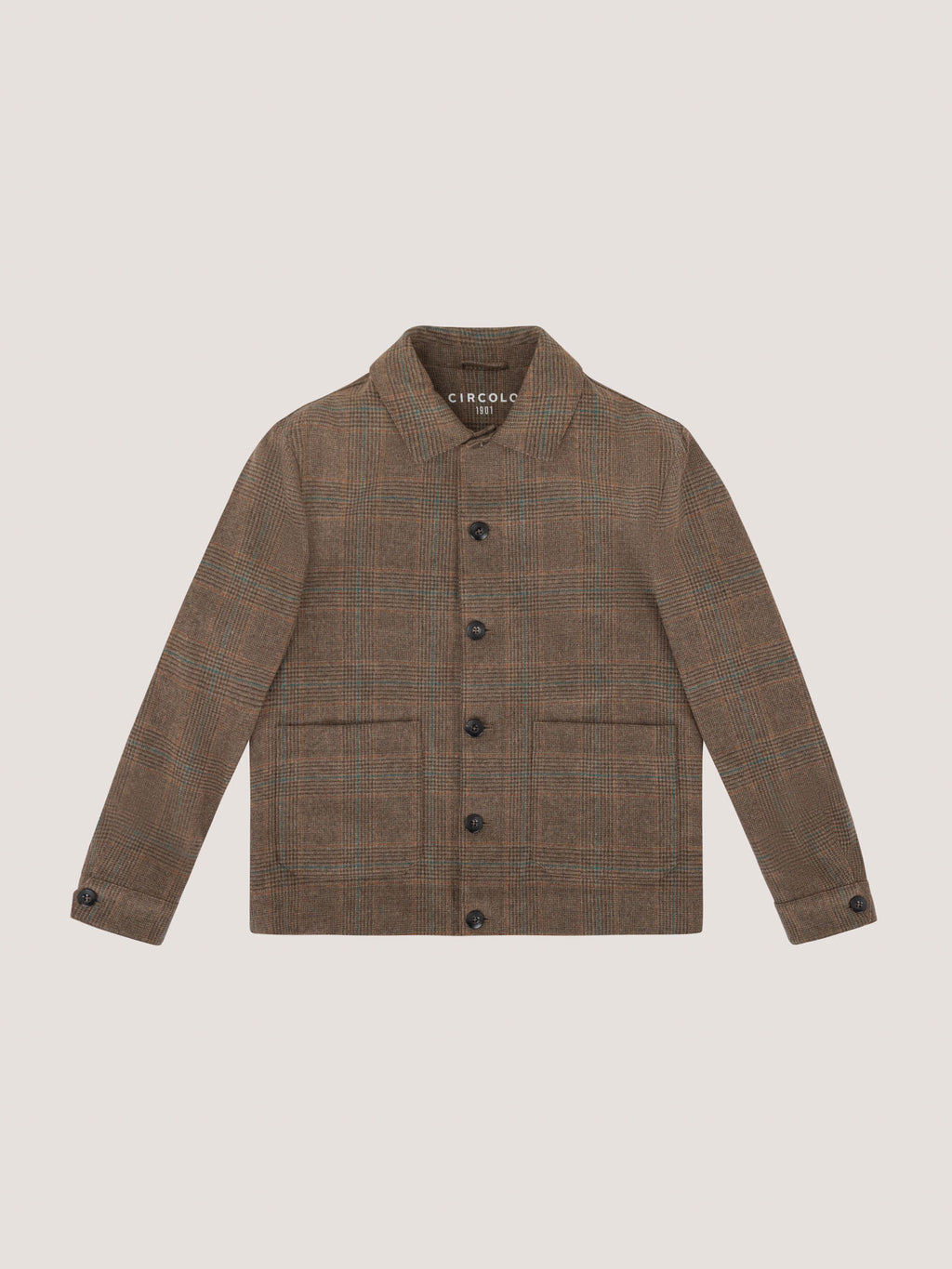 Shirt jacket wool check