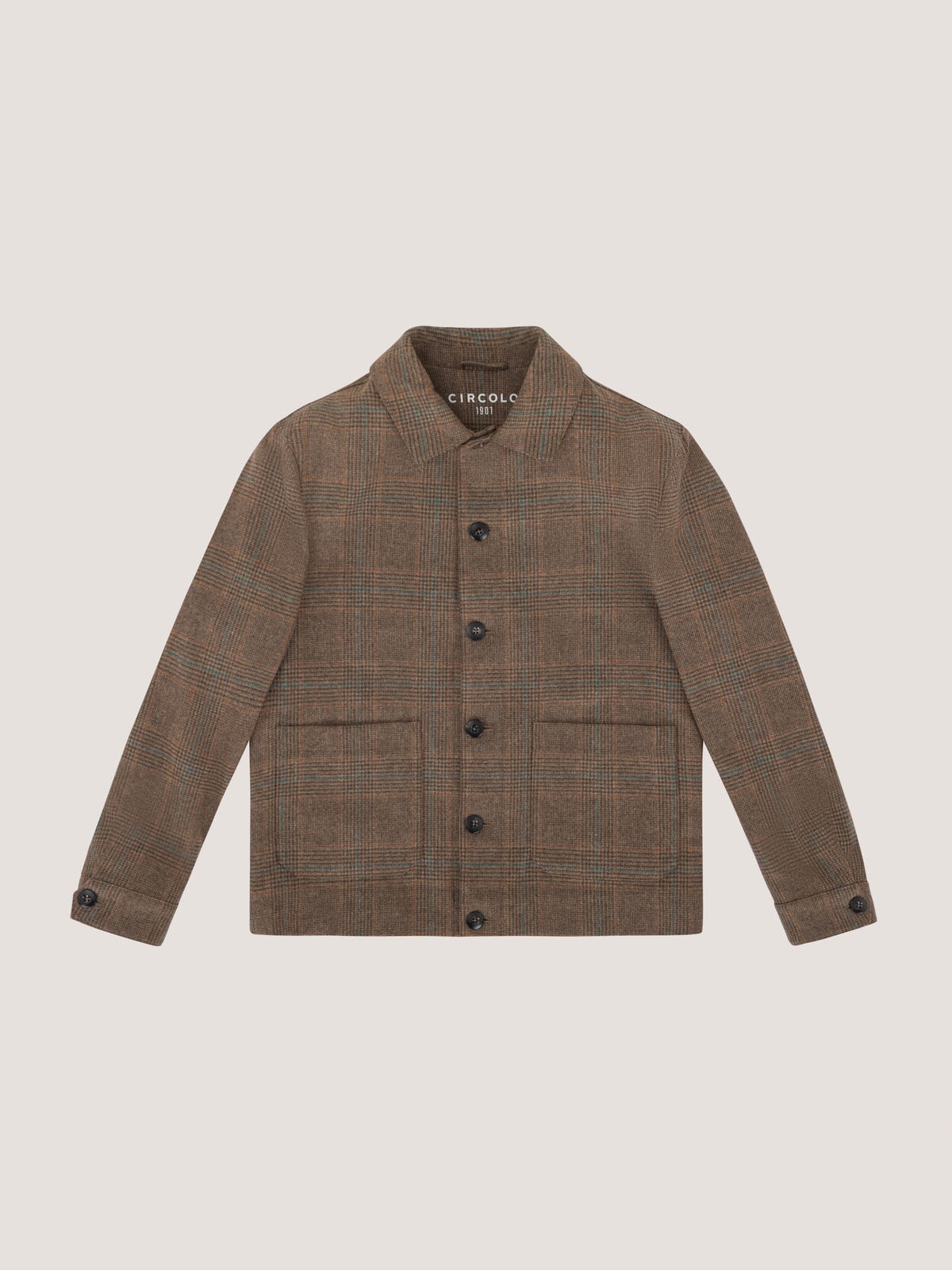 Shirt jacket wool check