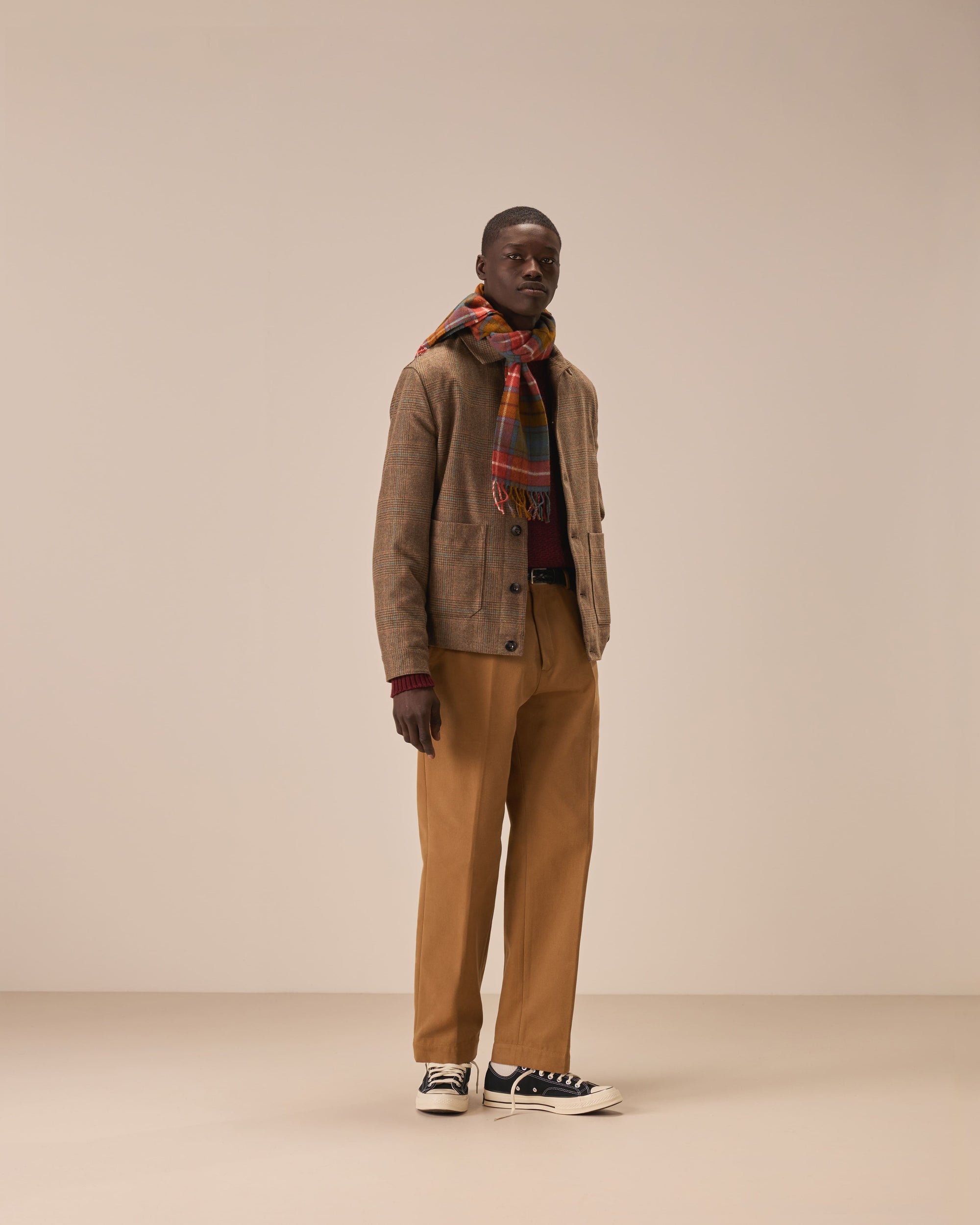 Shirt jacket wool check