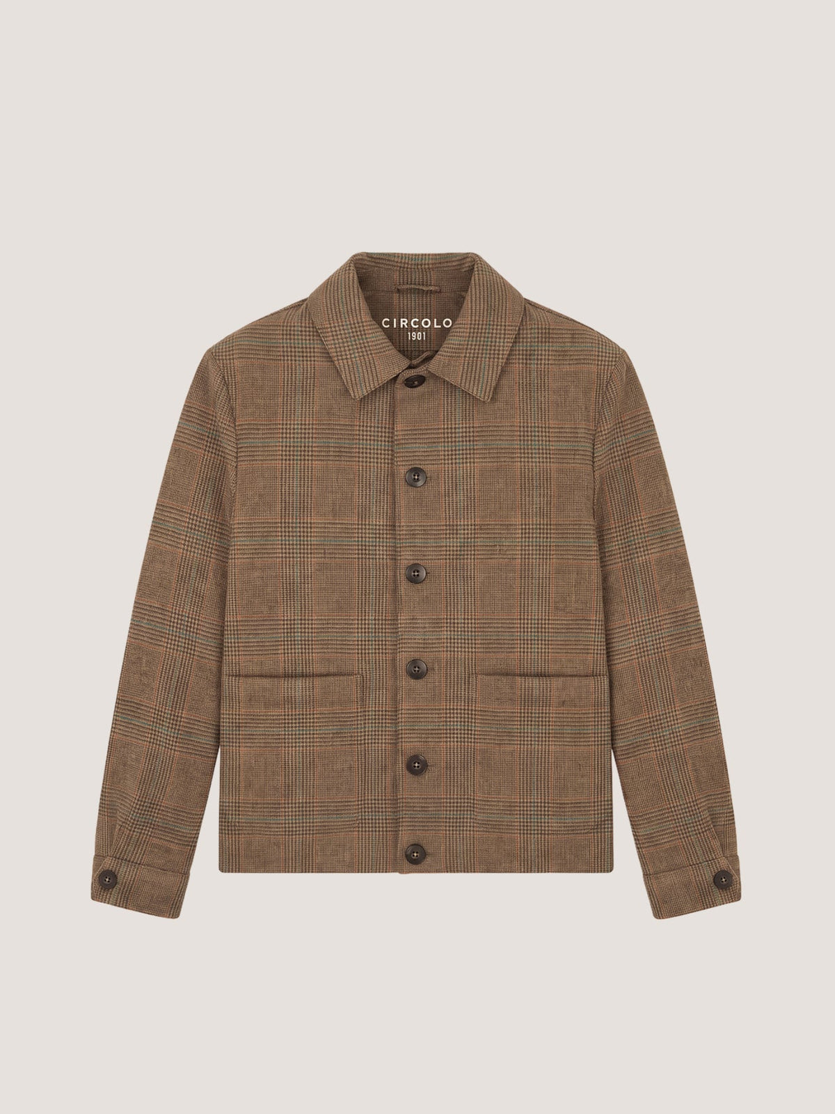 Shirt jacket wool check