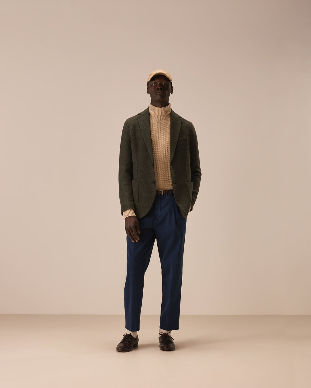 Pantalone formal gabardine twill velour touch