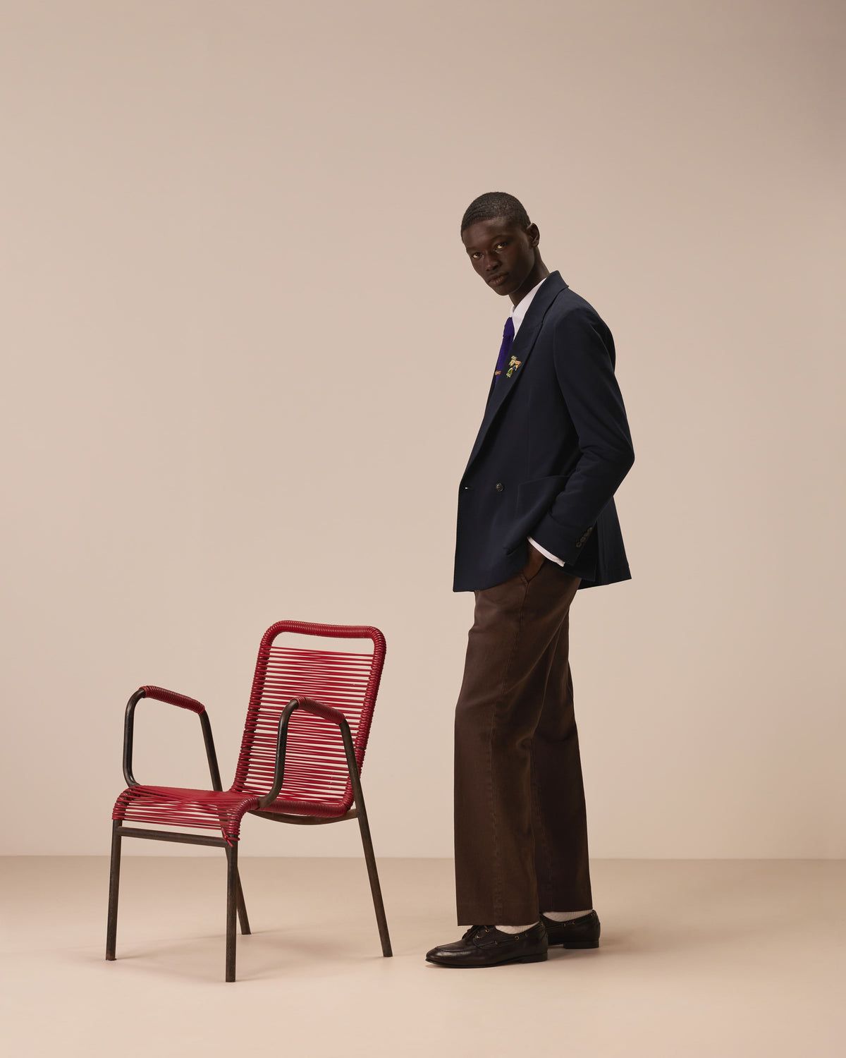 Pantalone new regular gabardine velour touch
