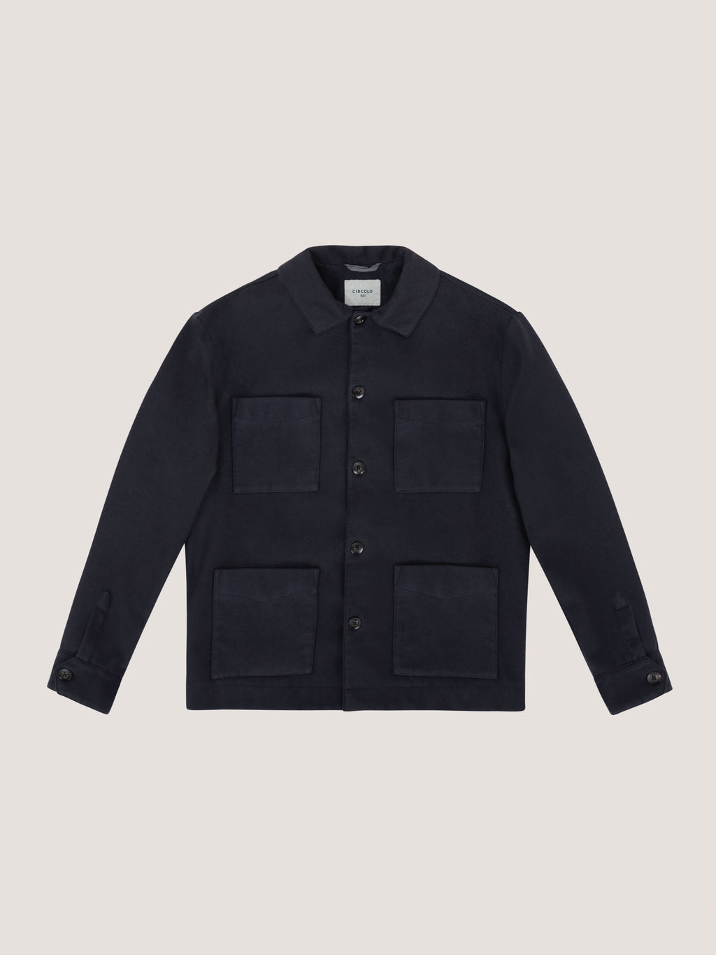 Shirt jacket diagonal wool