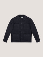 Shirt jacket diagonal wool