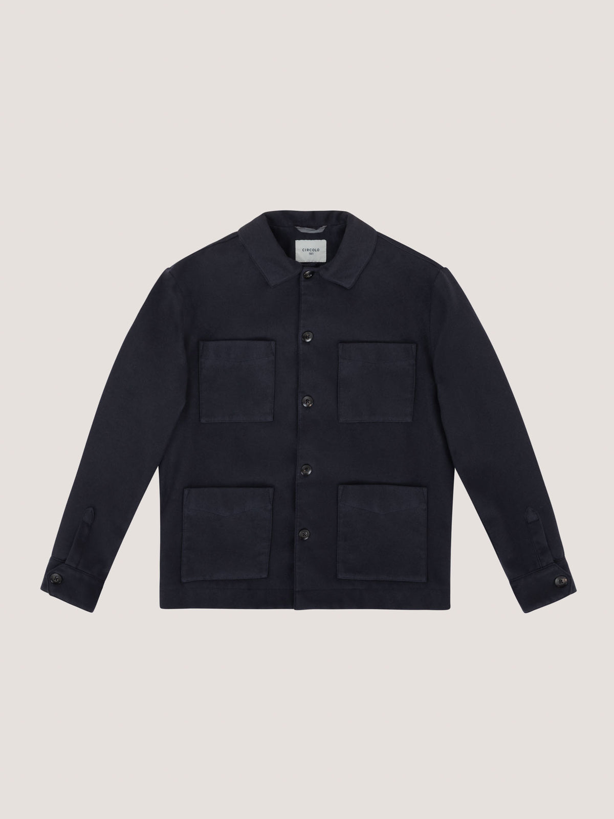 Shirt jacket diagonal wool